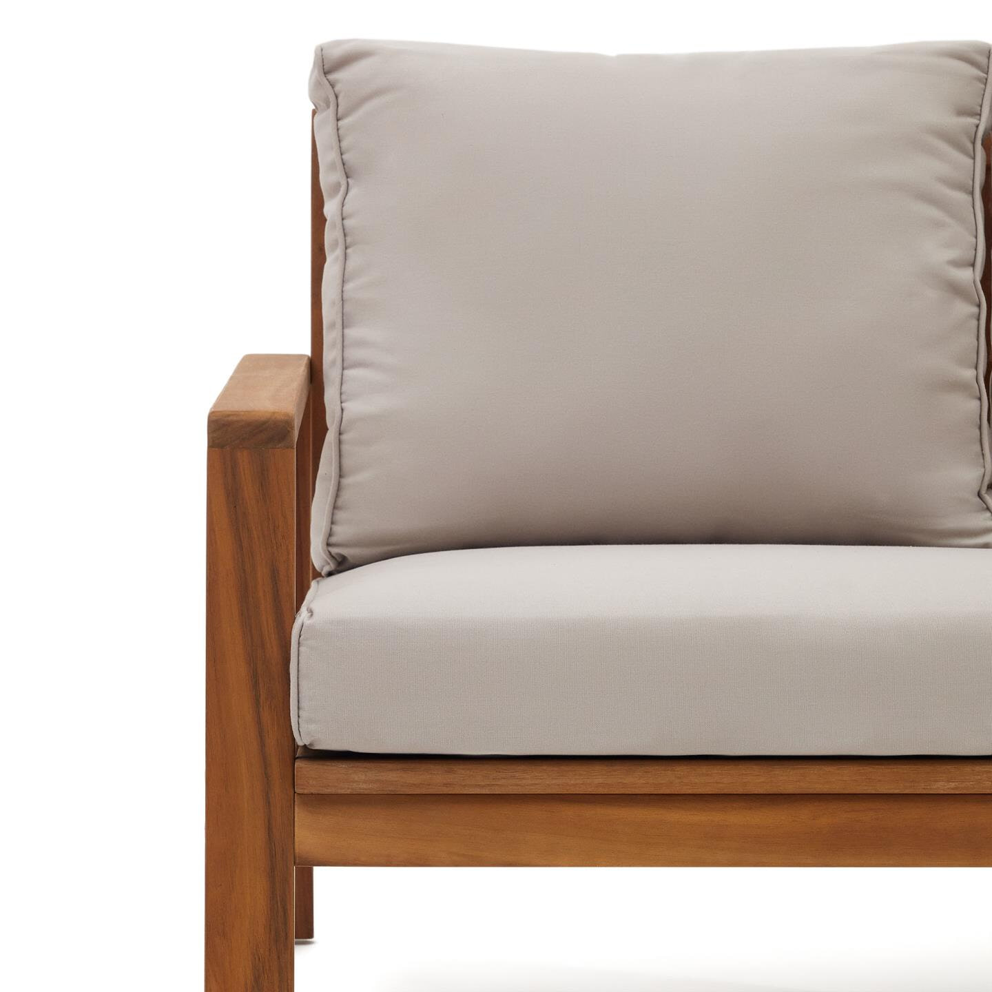 Kave Home Loungeset 'Frares' Acaciahout, Met 2-zits Bank, 2 fauteuils en salontafel