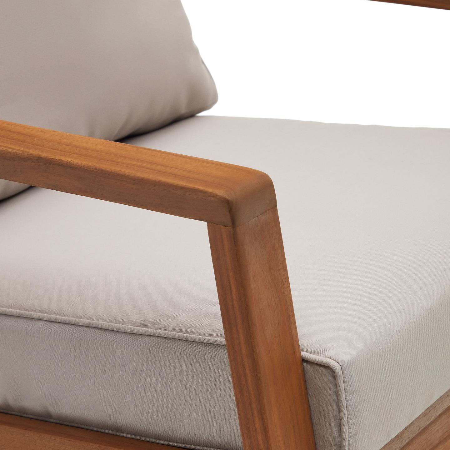 Kave Home Loungeset 'Frares' Acaciahout, Met 2-zits Bank, 2 fauteuils en salontafel