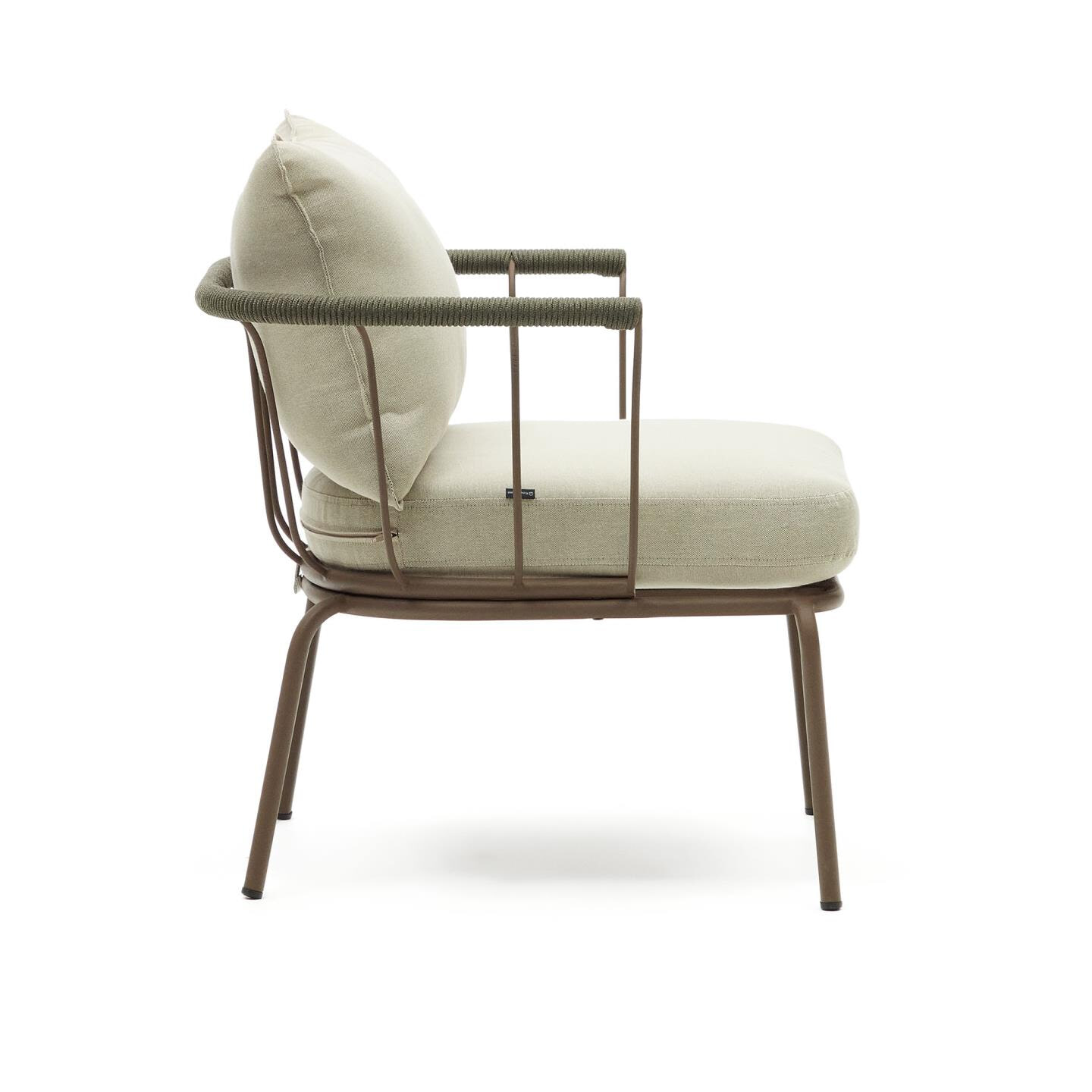 Kave Home Outdoor Fauteuil 'Salguer' Gevlochten touw en staal, kleur Beige