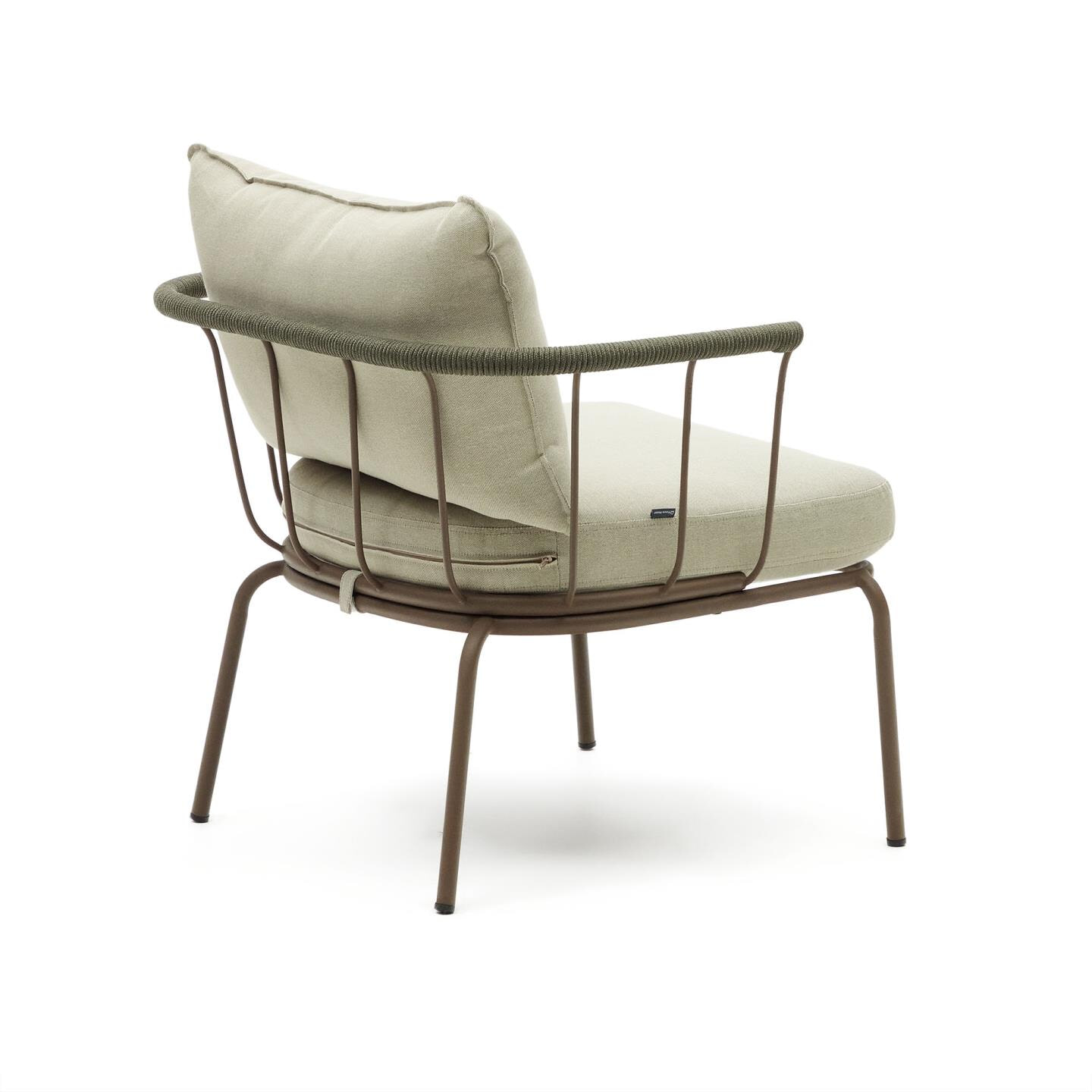 Kave Home Outdoor Fauteuil 'Salguer' Gevlochten touw en staal, kleur Beige