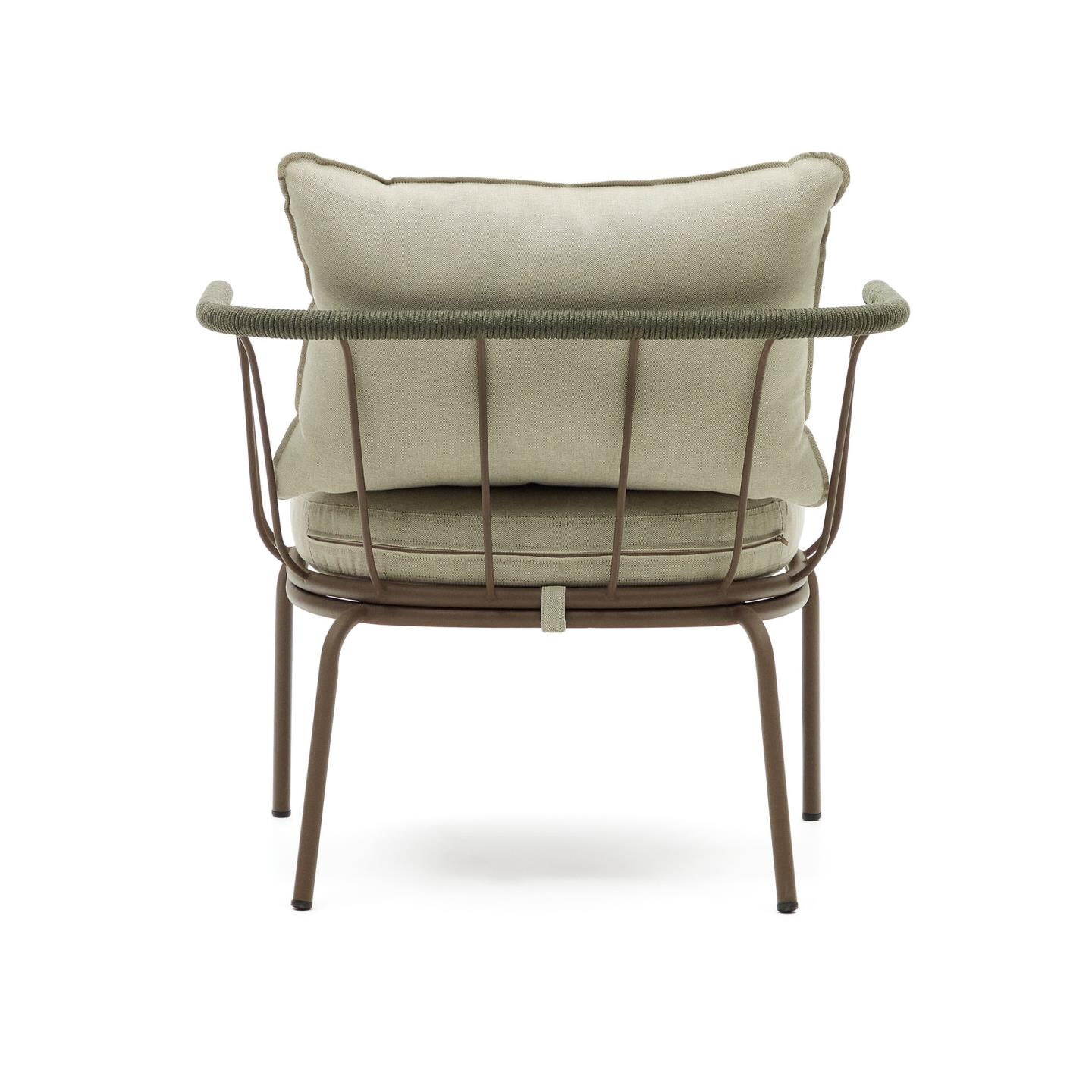 Kave Home Outdoor Fauteuil 'Salguer' Gevlochten touw en staal, kleur Beige