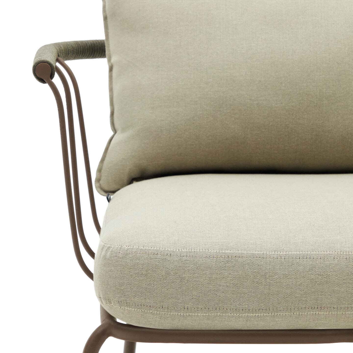Kave Home Outdoor Fauteuil 'Salguer' Gevlochten touw en staal, kleur Beige