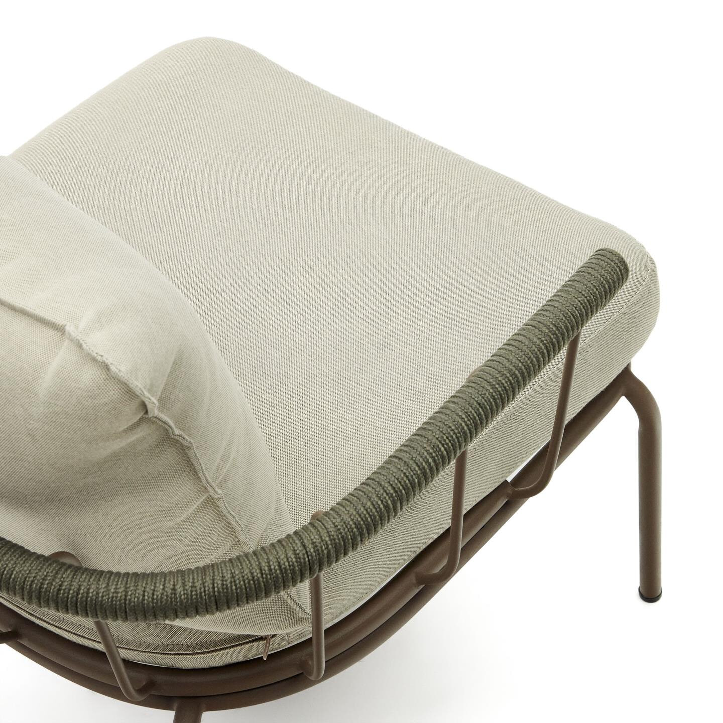 Kave Home Outdoor Fauteuil 'Salguer' Gevlochten touw en staal, kleur Beige