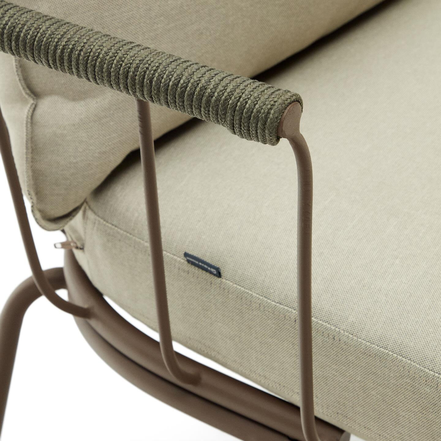 Kave Home Outdoor Fauteuil 'Salguer' Gevlochten touw en staal, kleur Beige