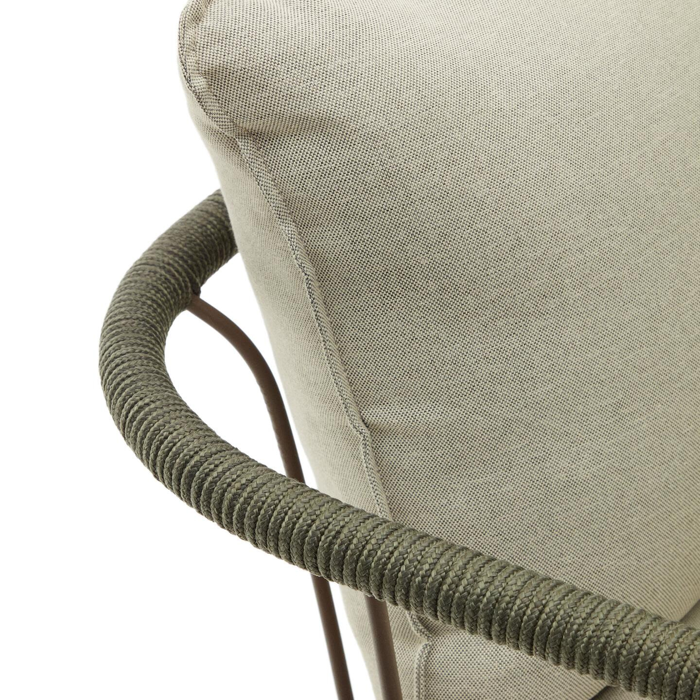 Kave Home Outdoor Fauteuil 'Salguer' Gevlochten touw en staal, kleur Beige