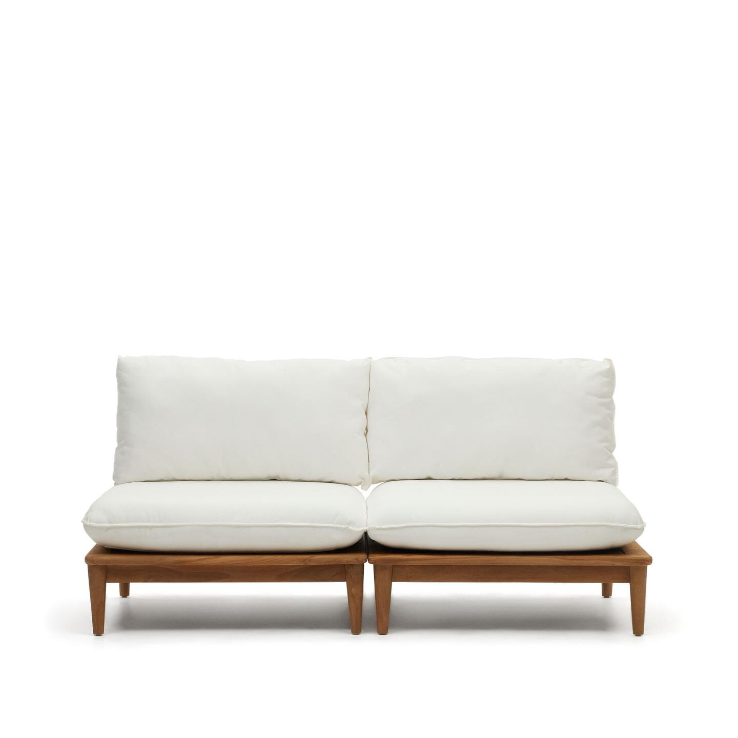 Kave Home Modulaire Loungebank 'Portitxol' Teakhout, Met 2 fauteuils