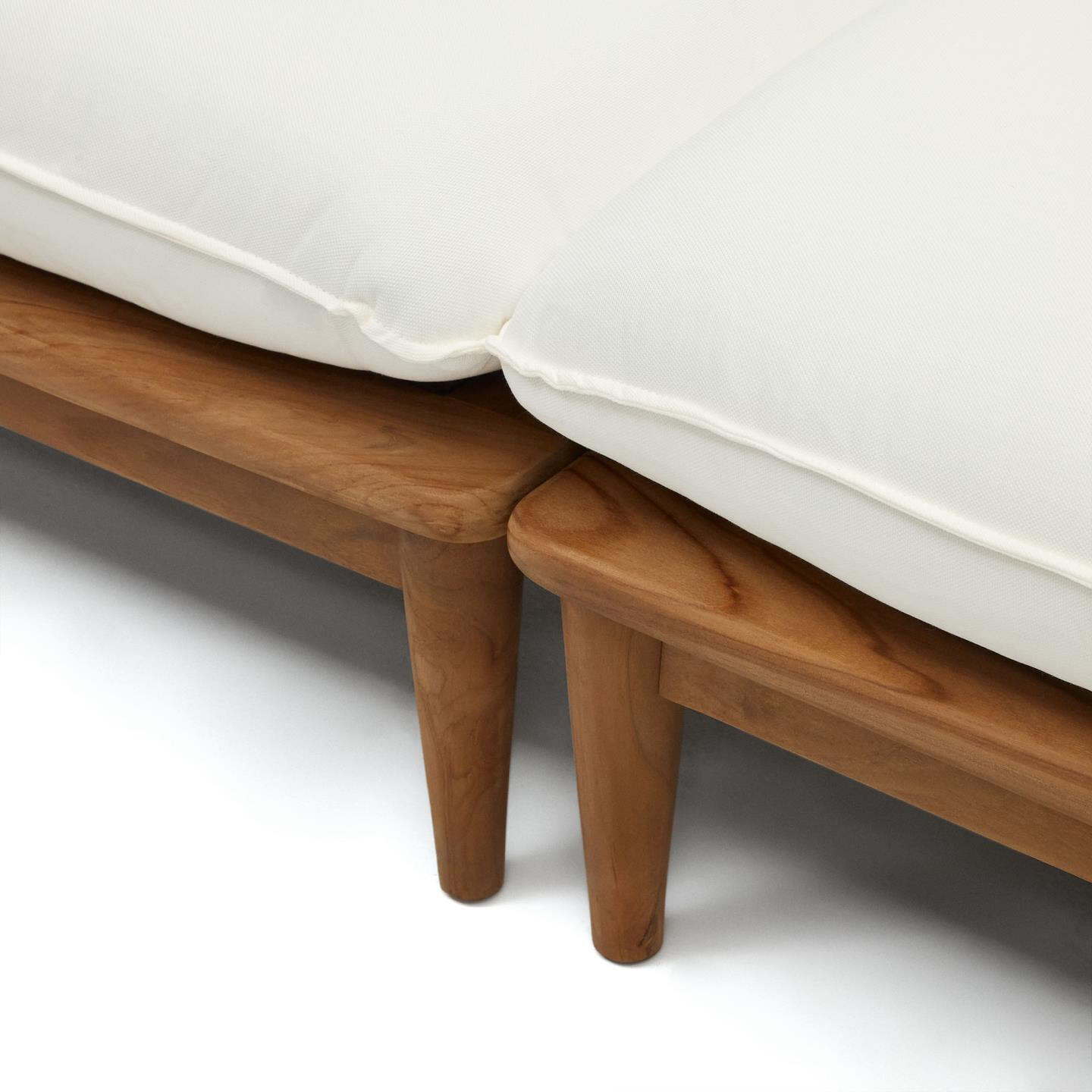 Kave Home Modulaire Loungebank 'Portitxol' Teakhout, Met 2 fauteuils