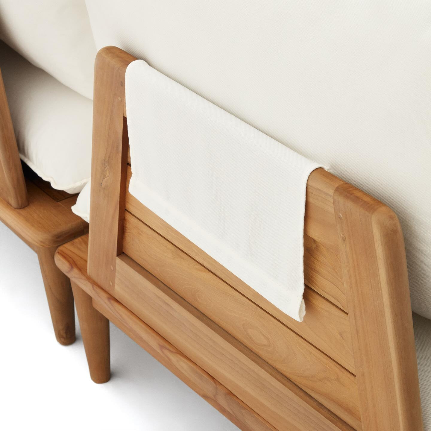Kave Home Modulaire Loungebank 'Portitxol' Teakhout, Met 2 fauteuils