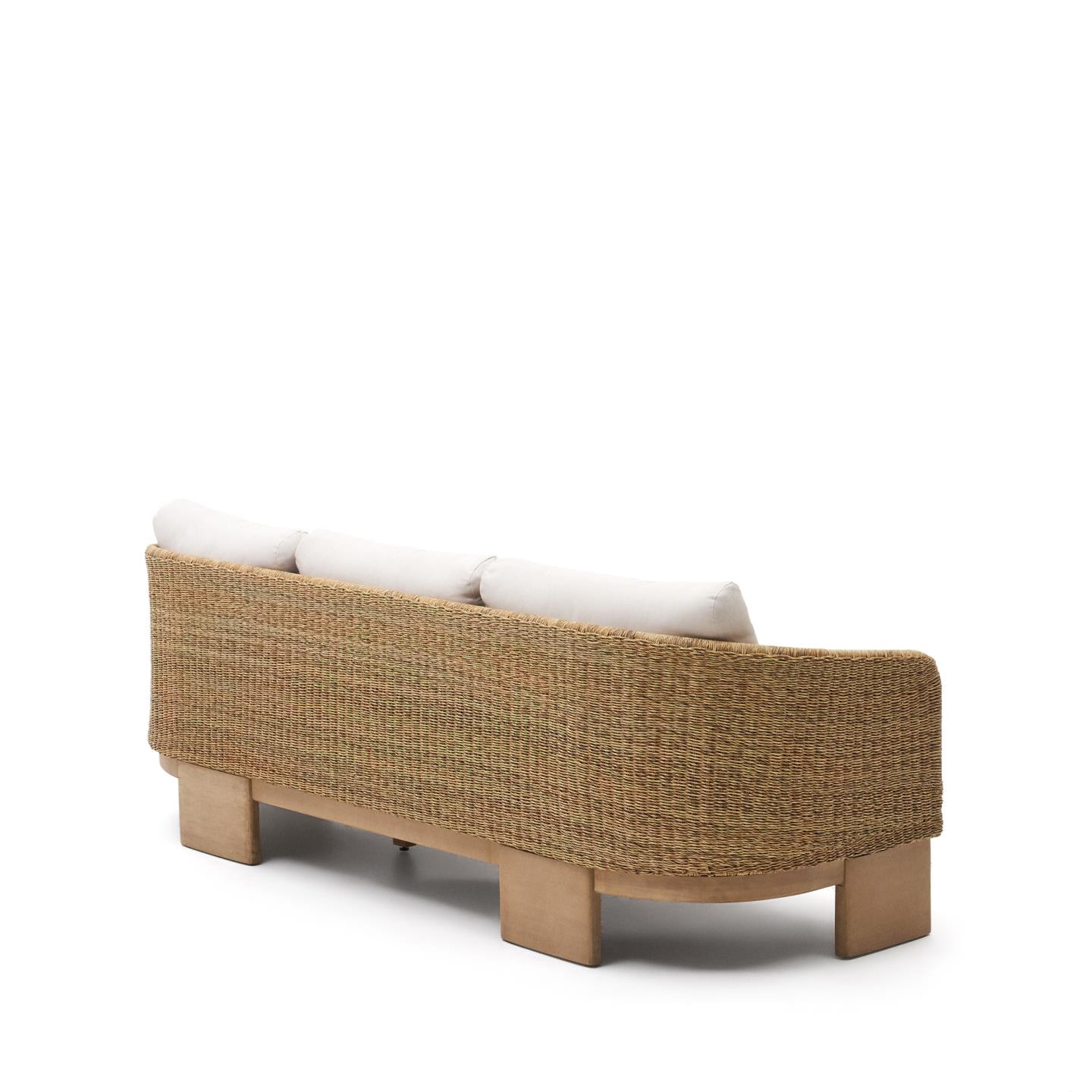 Kave Home 3-zits Loungebank 'Xoriguer' Rattan en eucalyptushout