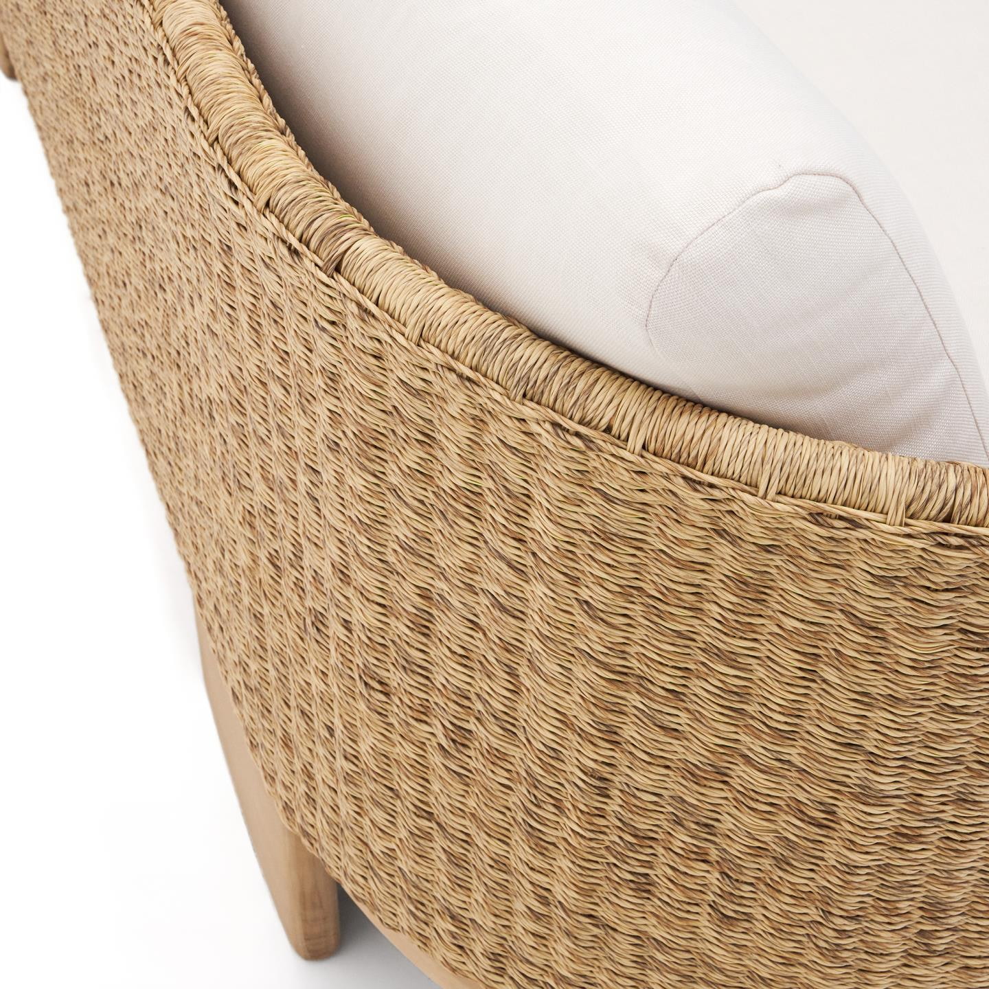 Kave Home 3-zits Loungebank 'Xoriguer' Rattan en eucalyptushout