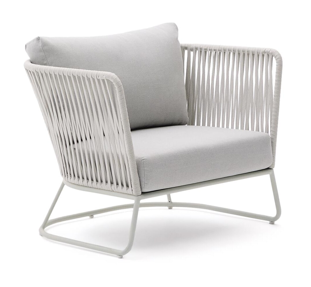 Kave Home Outdoor Fauteuil Saconca Gevlochten touw - Grijs