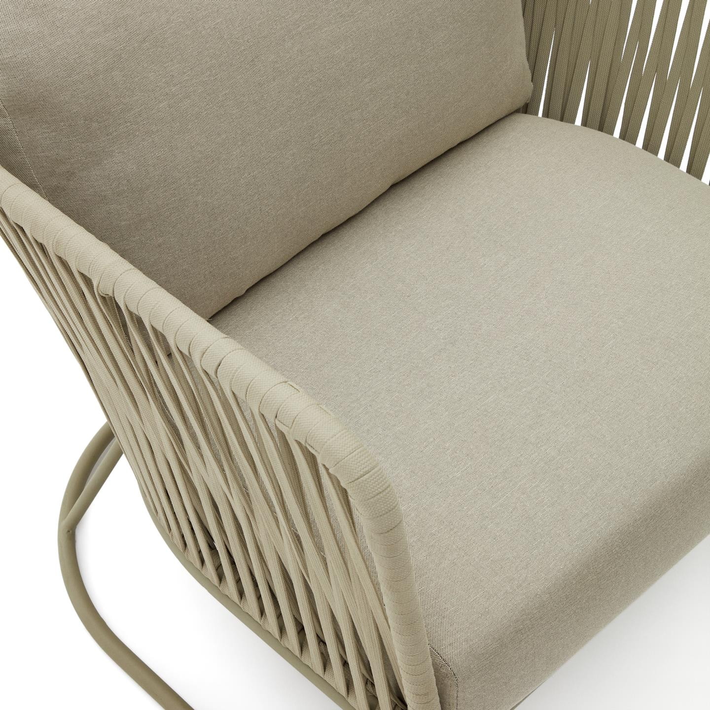 Kave Home Outdoor Fauteuil 'Saconca' Gevlochten touw, kleur Groen