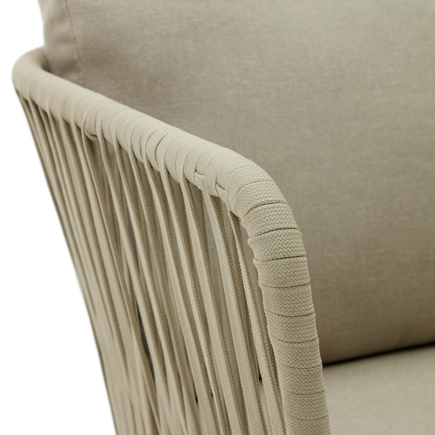 Kave Home Outdoor Fauteuil 'Saconca' Gevlochten touw, kleur Groen