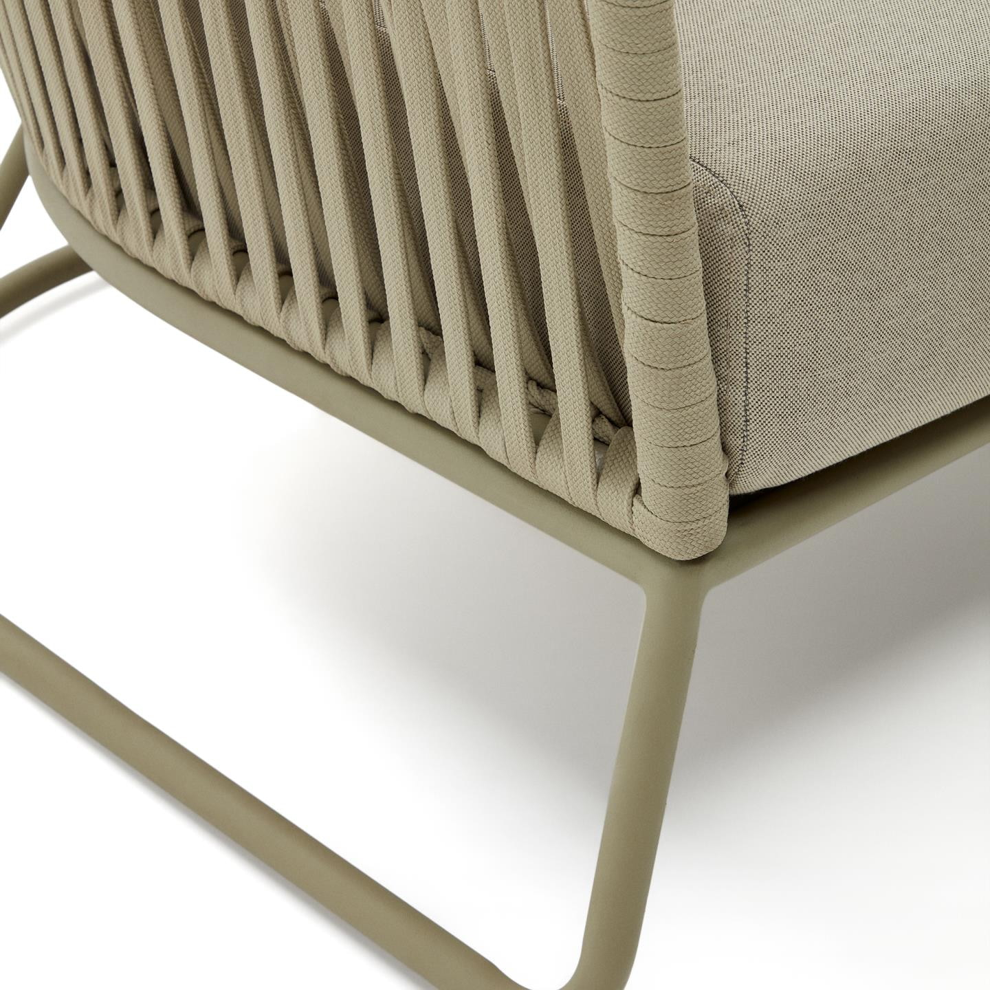 Kave Home Outdoor Fauteuil 'Saconca' Gevlochten touw, kleur Groen