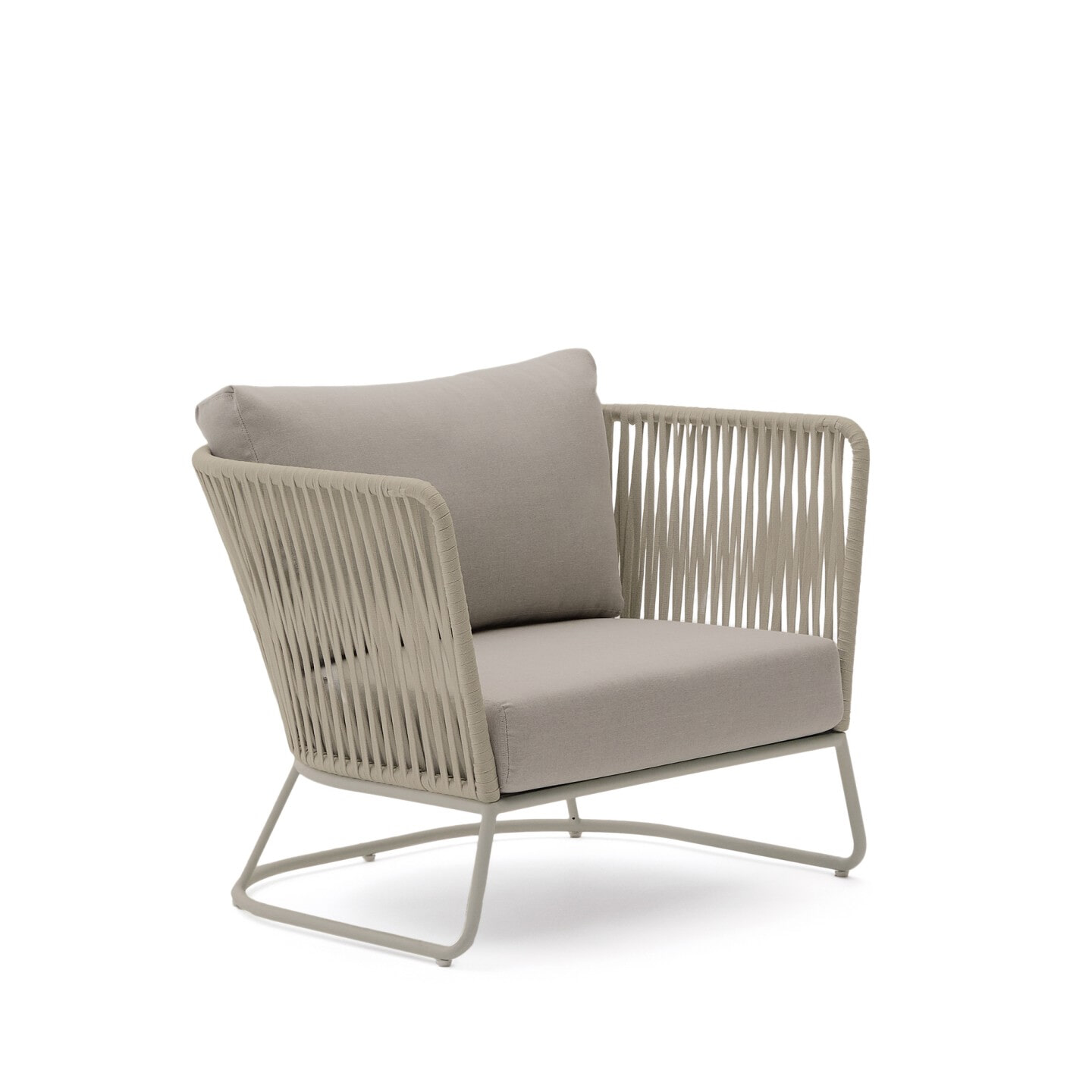 Kave Home Outdoor Fauteuil 'Saconca' Gevlochten touw, kleur Beige