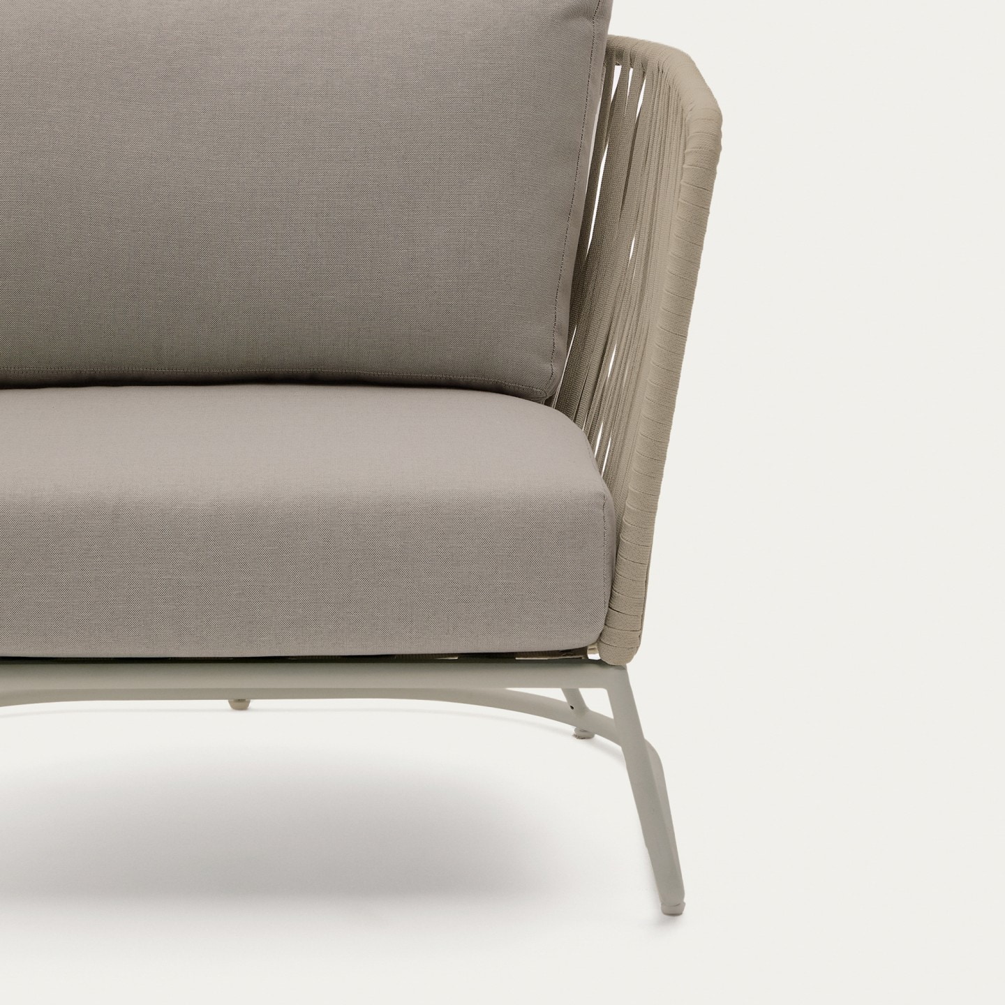 Kave Home Outdoor Fauteuil 'Saconca' Gevlochten touw, kleur Beige