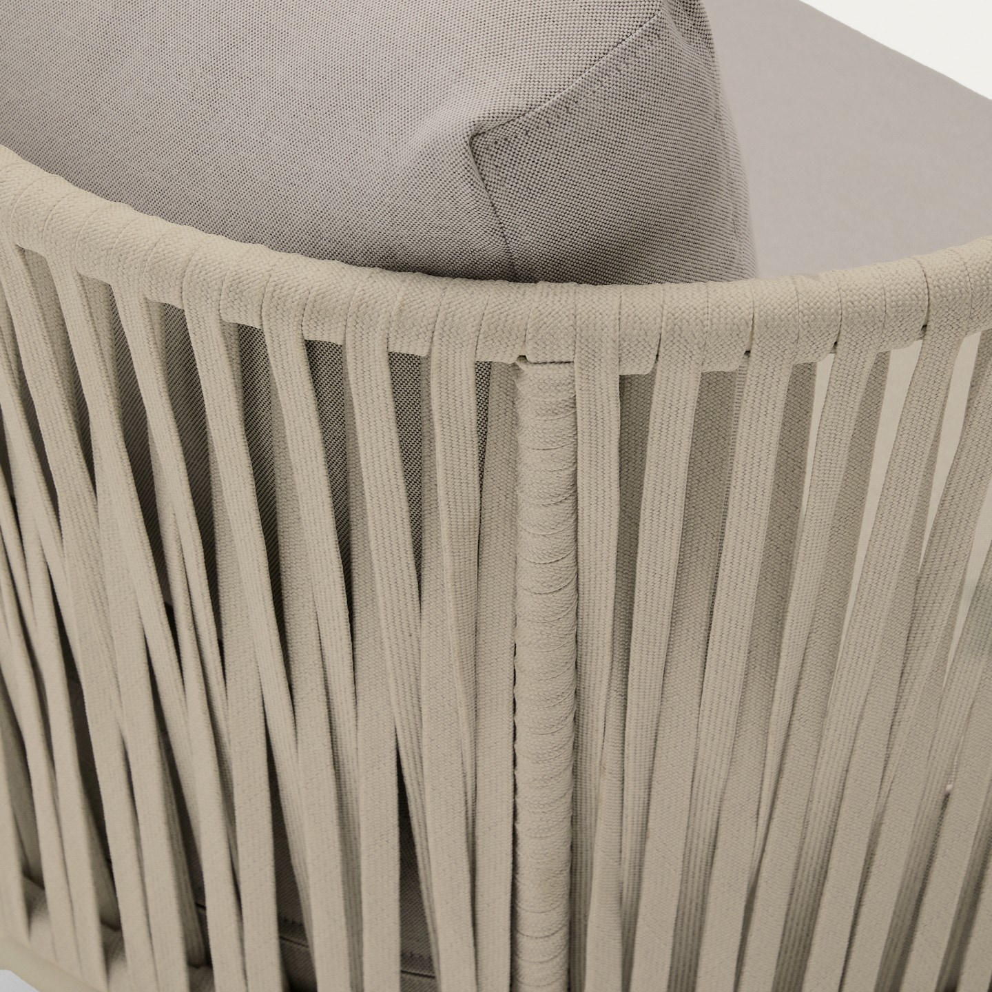 Kave Home Outdoor Fauteuil 'Saconca' Gevlochten touw, kleur Beige