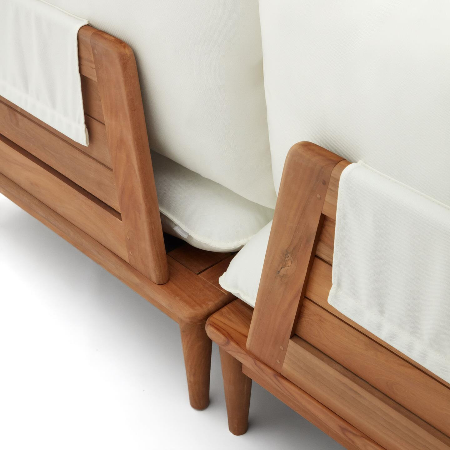 Kave Home Modulaire Loungeset 'Portitxol' Teakhout, Met 1 hoekfauteuil, 2 fauteuils en salontafel