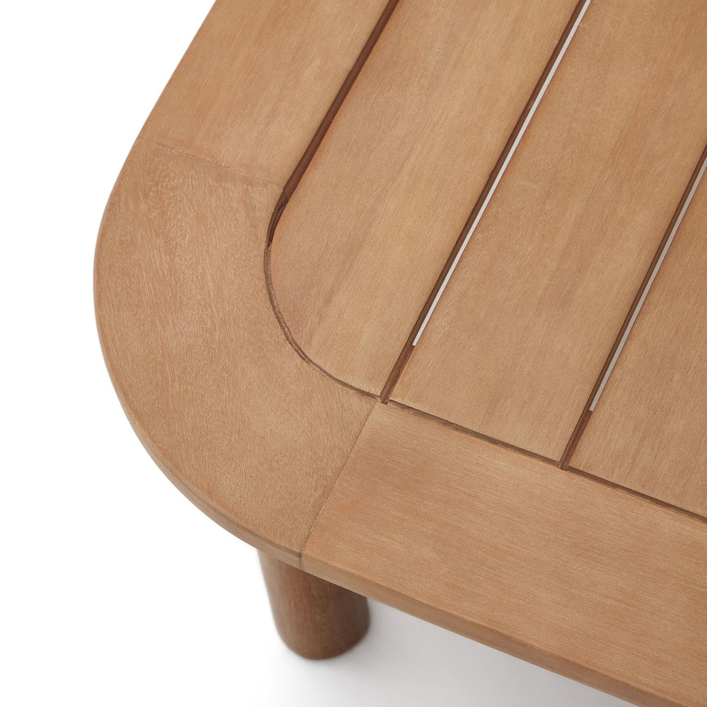 Kave Home Loungeset 'Sacova' Eucalyptushout, Met 2 fauteuils, 2-zitsbank en salontafel