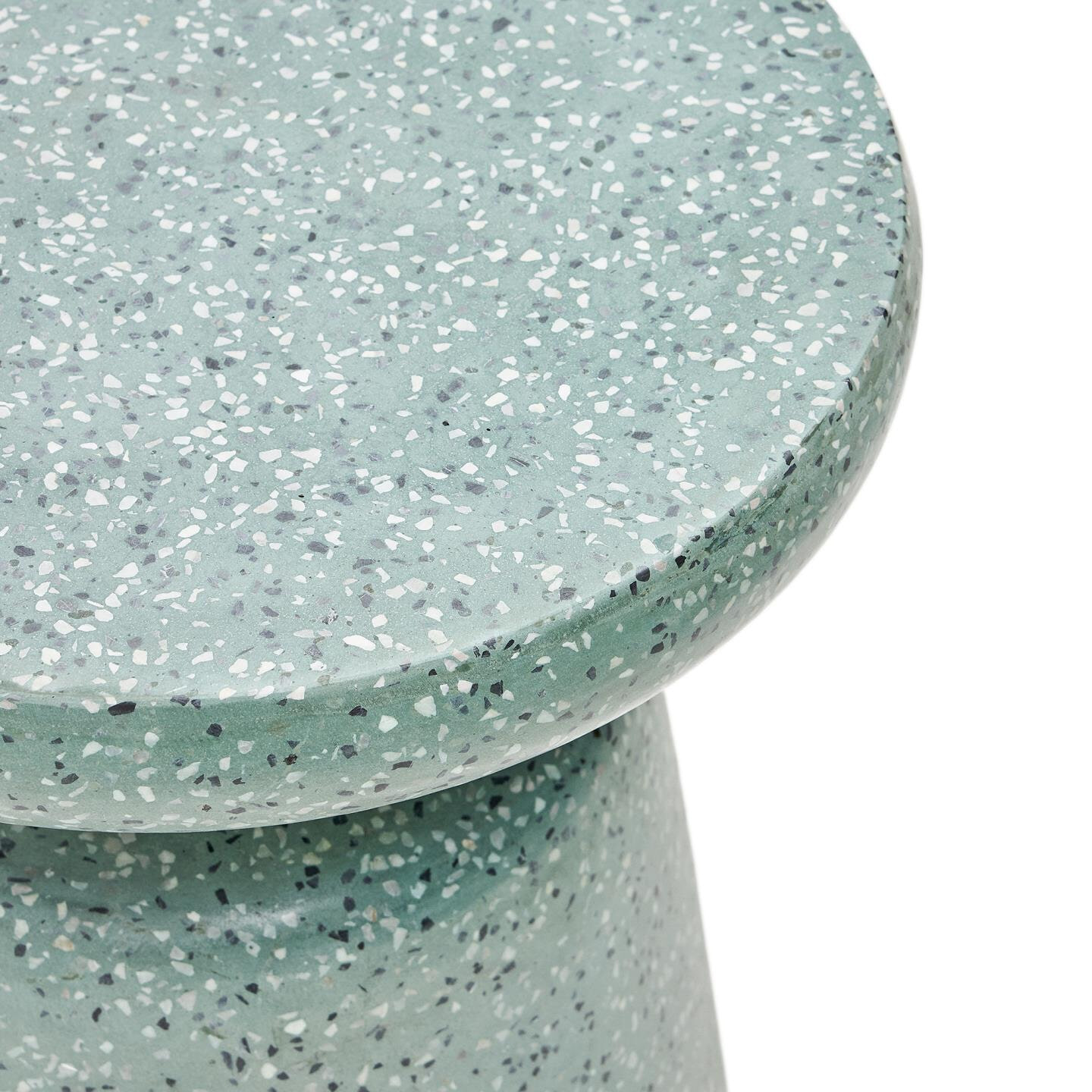 Kave Home Ronde Bijzettafel 'Mesquida' Terrazzo, 39cm, kleur Groen