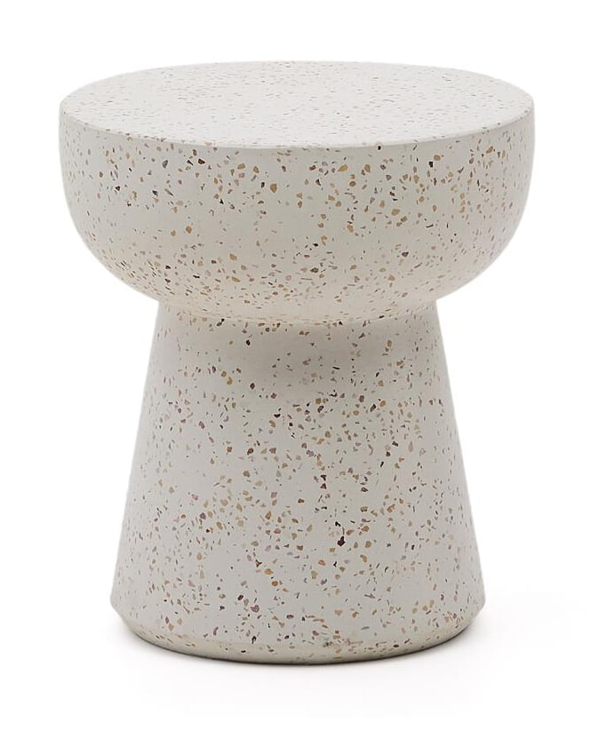 Kave Home Ronde Bijzettafel 'Pada' Terrazzo, 40cm, kleur Wit