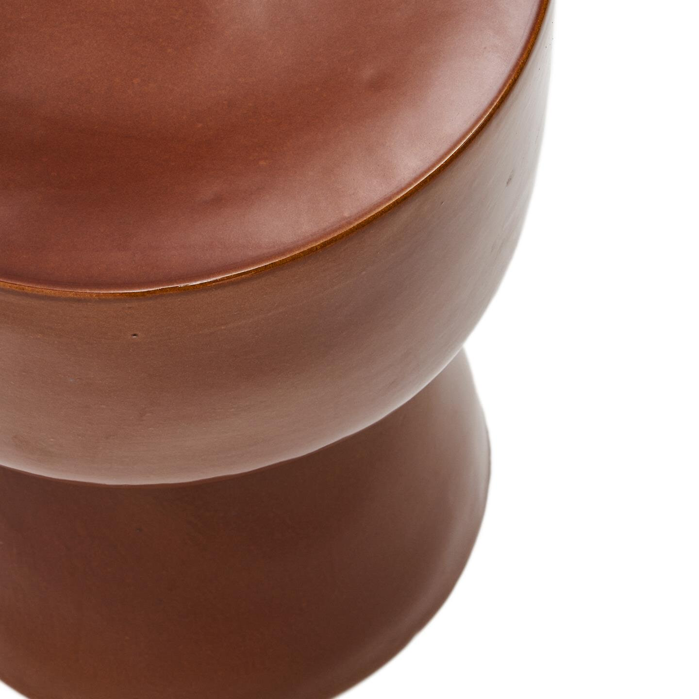 Kave Home Ronde Bijzettafel 'Mesquida' Keramiek, 36cm, kleur Terracotta