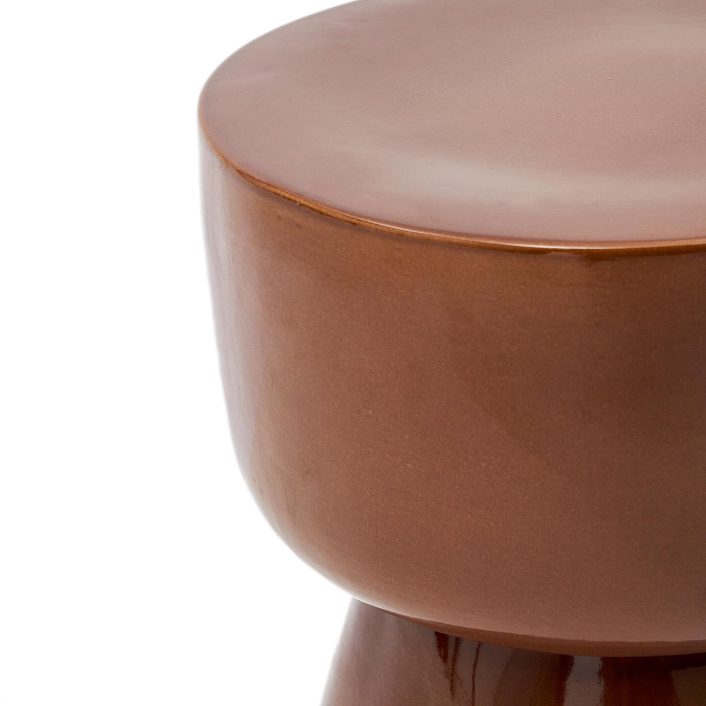 Kave Home Ronde Bijzettafel 'Mesquida' Keramiek, 36cm, kleur Terracotta