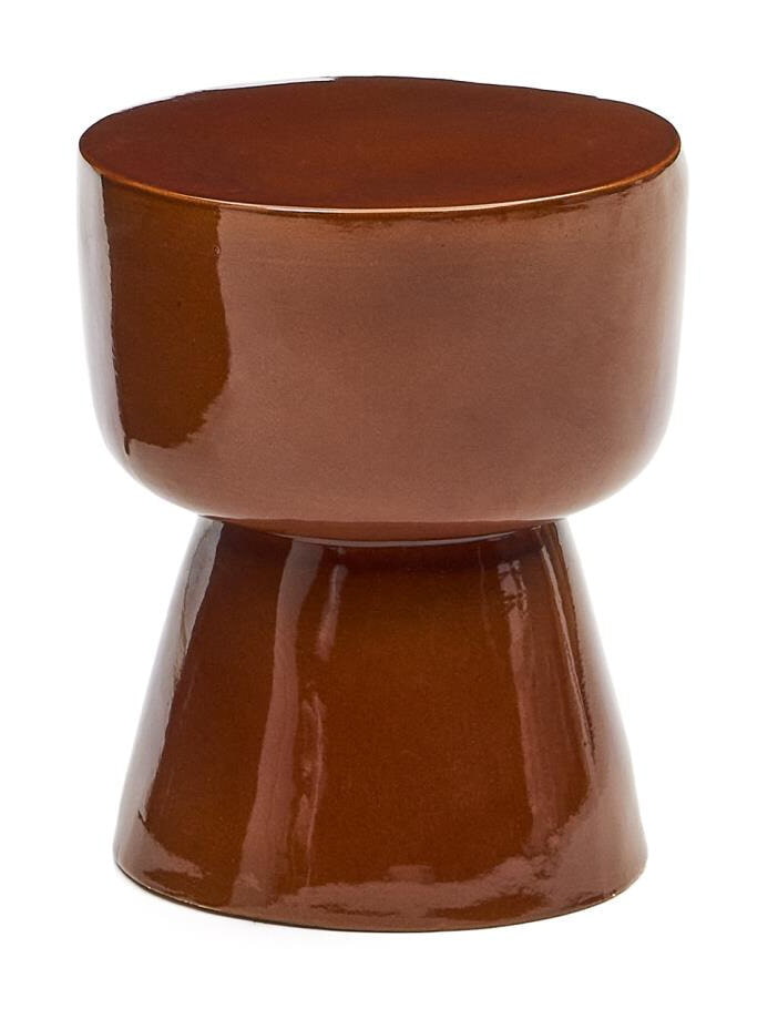 Kave Home Ronde Bijzettafel 'Mesquida' Keramiek, 36cm, kleur Terracotta