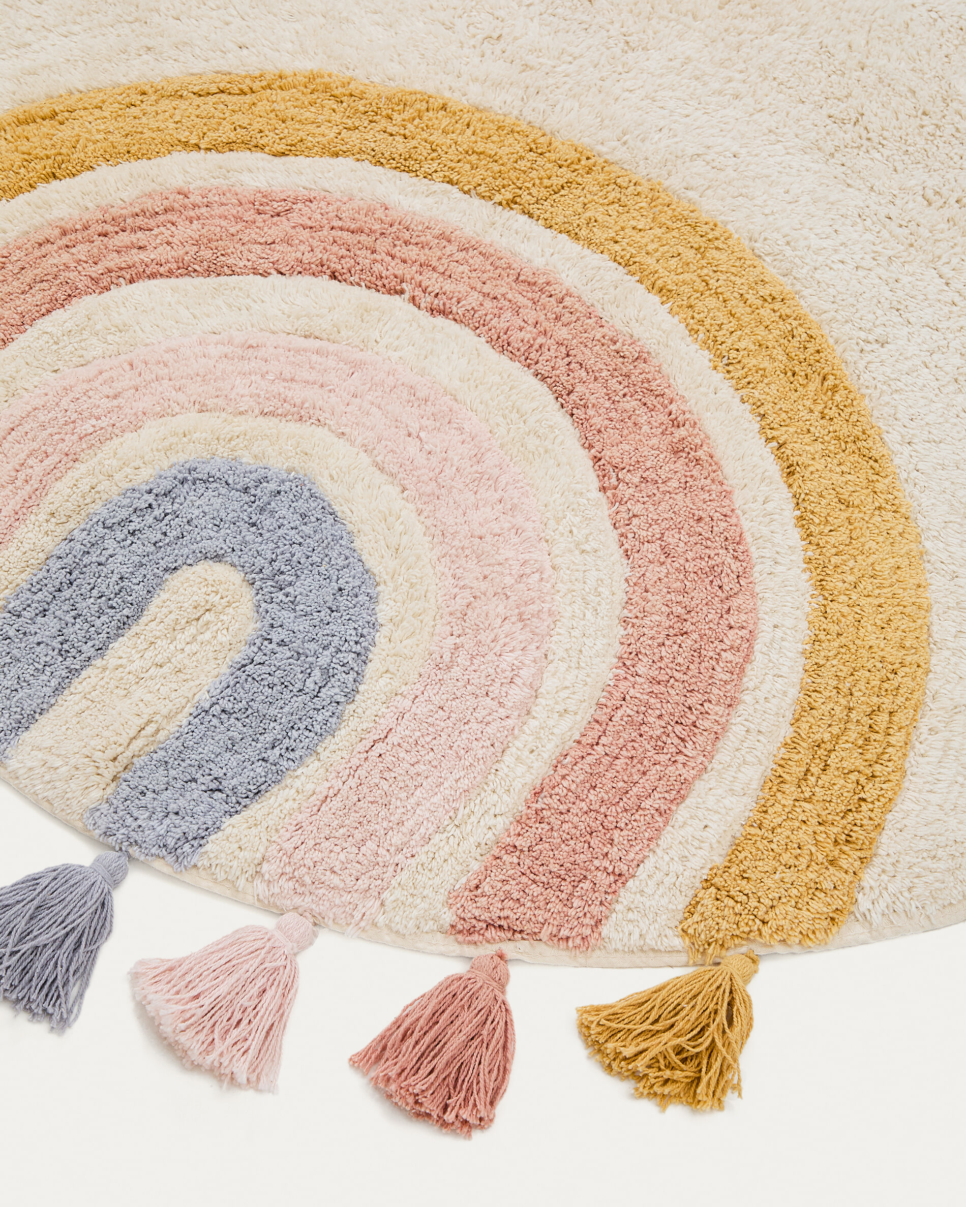 Kave Home Rond Vloerkleed 'Tadea' Regenboog, 100cm