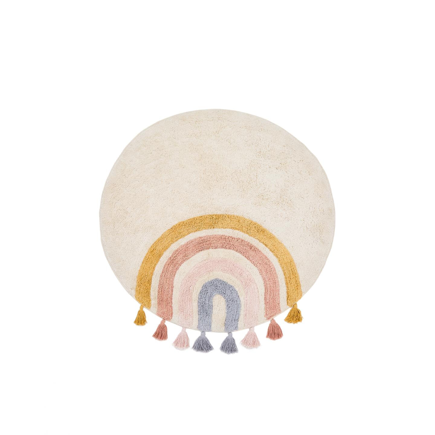 Kave Home Rond Vloerkleed Tadea Regenboog, 100cm - Meerkleurig