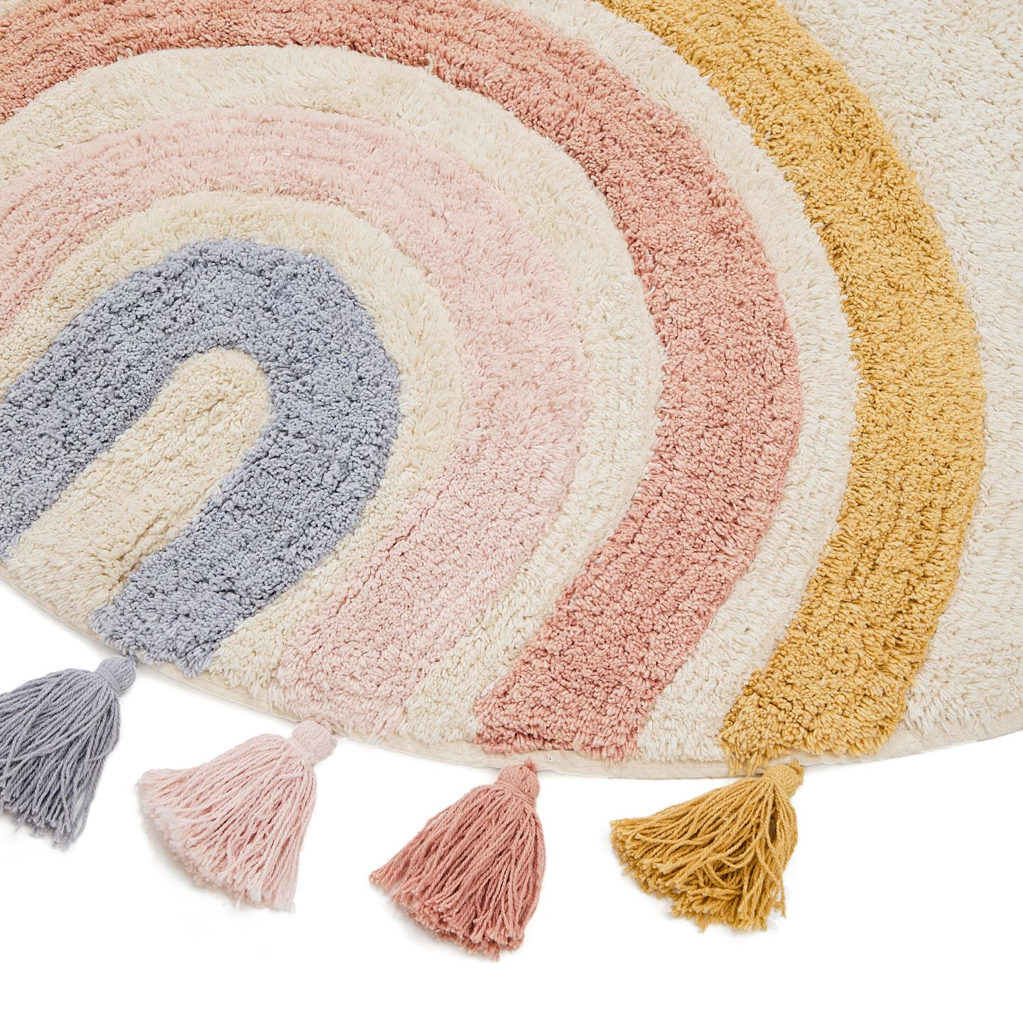 Kave Home Rond Vloerkleed 'Tadea' Regenboog, 100cm