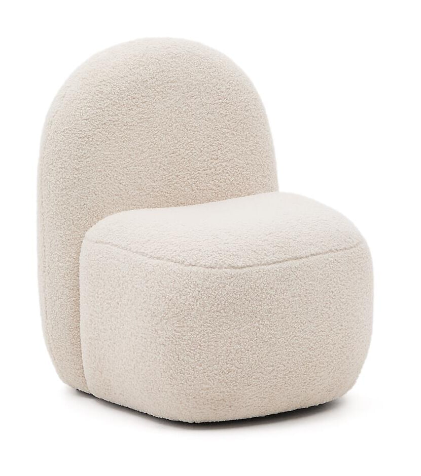 Kave Home Kinderfauteuil Bucky Bouclé - Wit