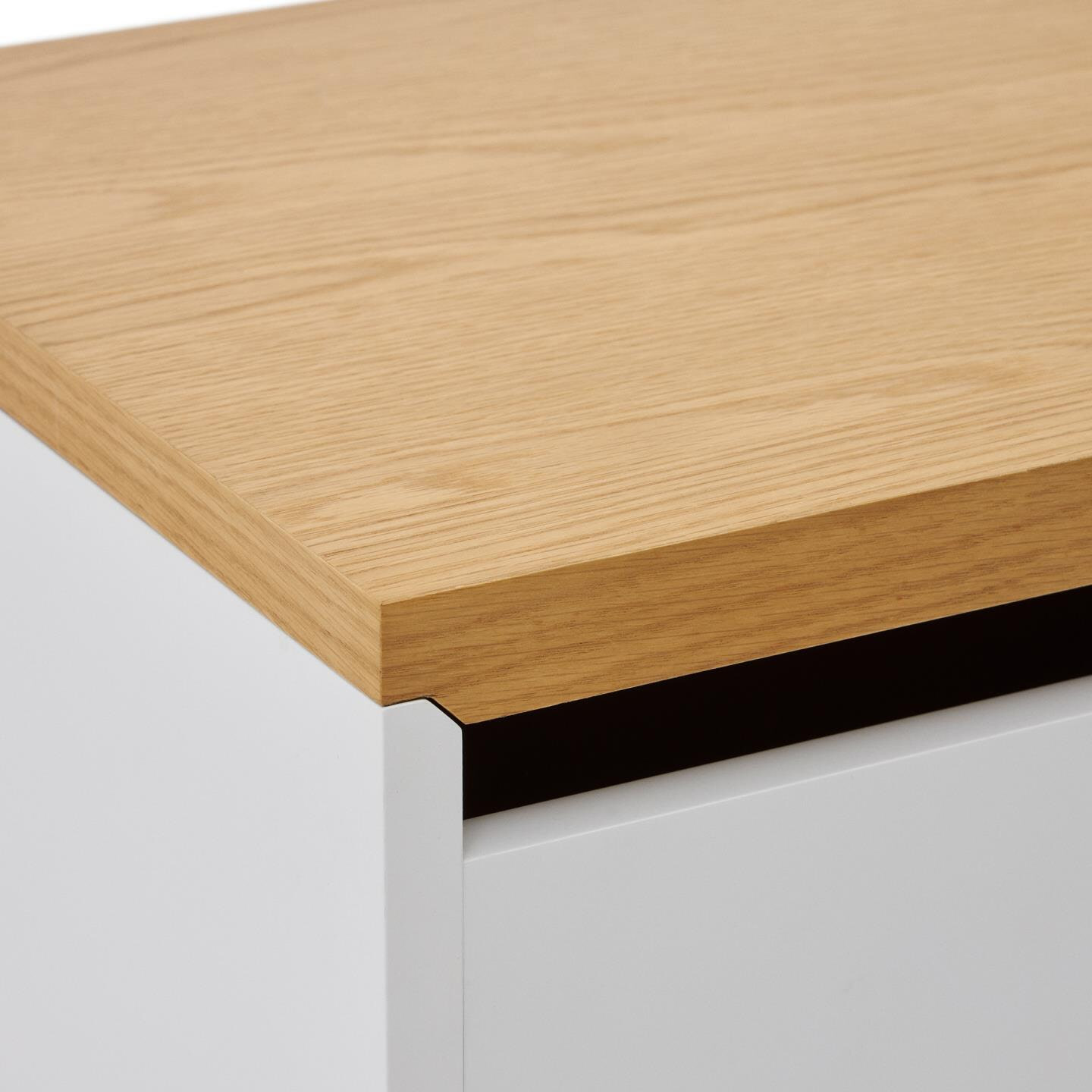 Kave Home Opbergkist 'Abilen' Eiken, 60 x 40cm, kleur Naturel