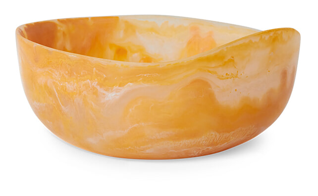 HKliving Schaal Patio Marmerlook, Ø25cm - Oranje