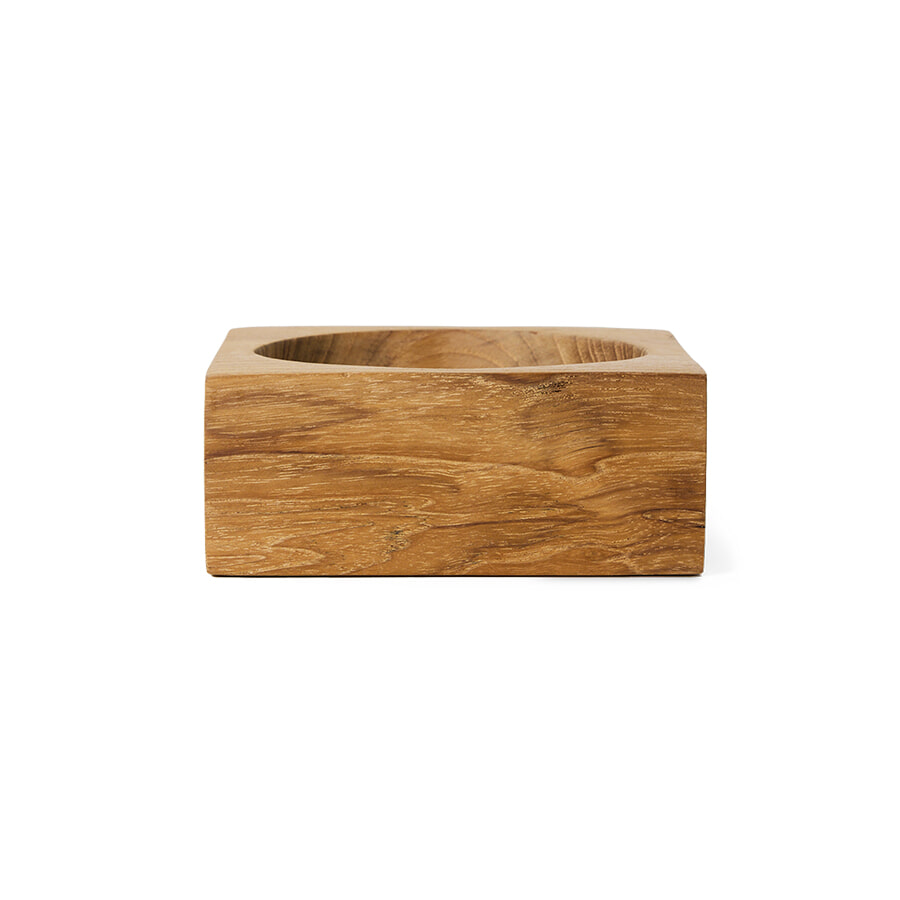 HKliving Teak cube bowl, small - Naturel