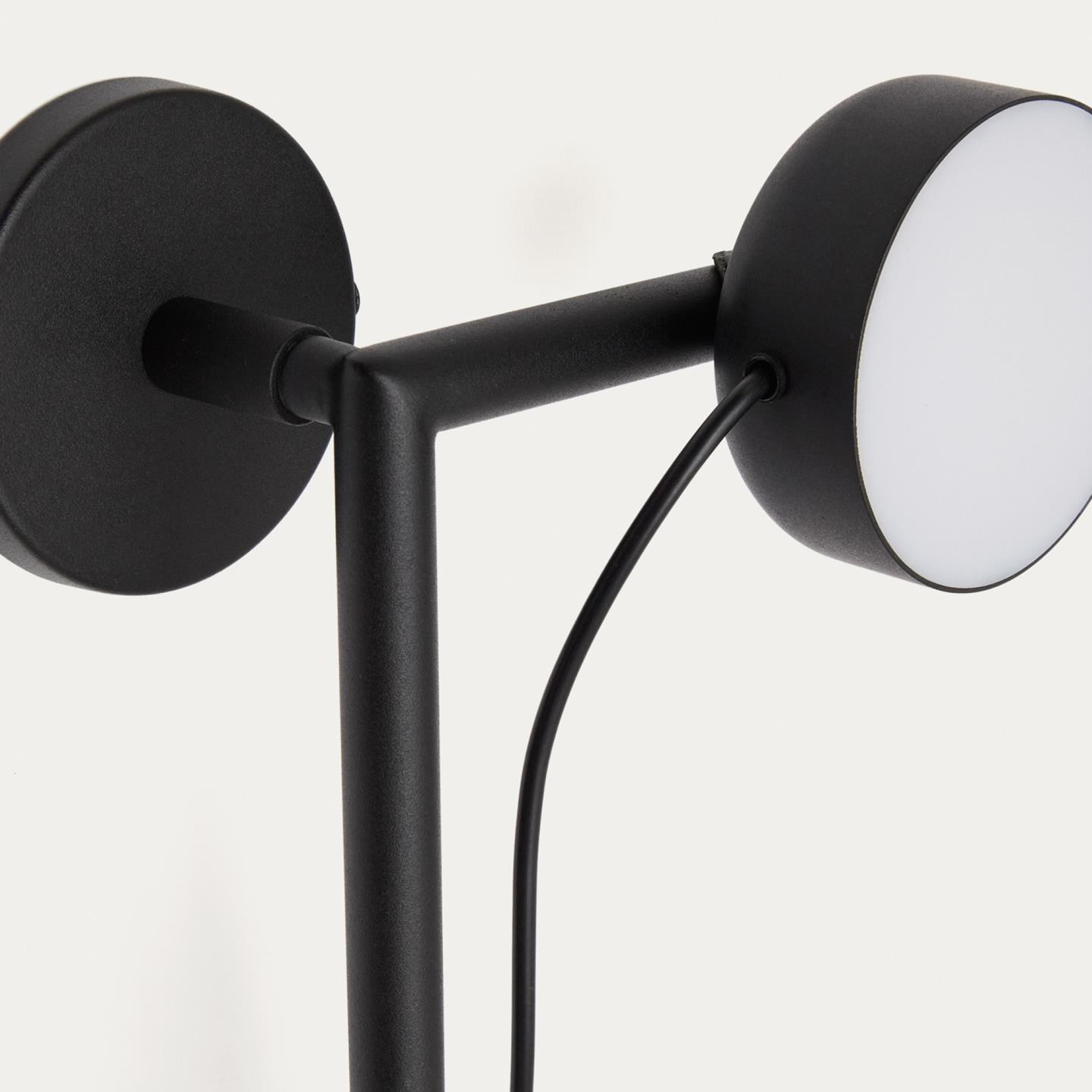 Kave Home Wandlamp 'Orey' Met verplaatsbare spot, kleur Zwart
