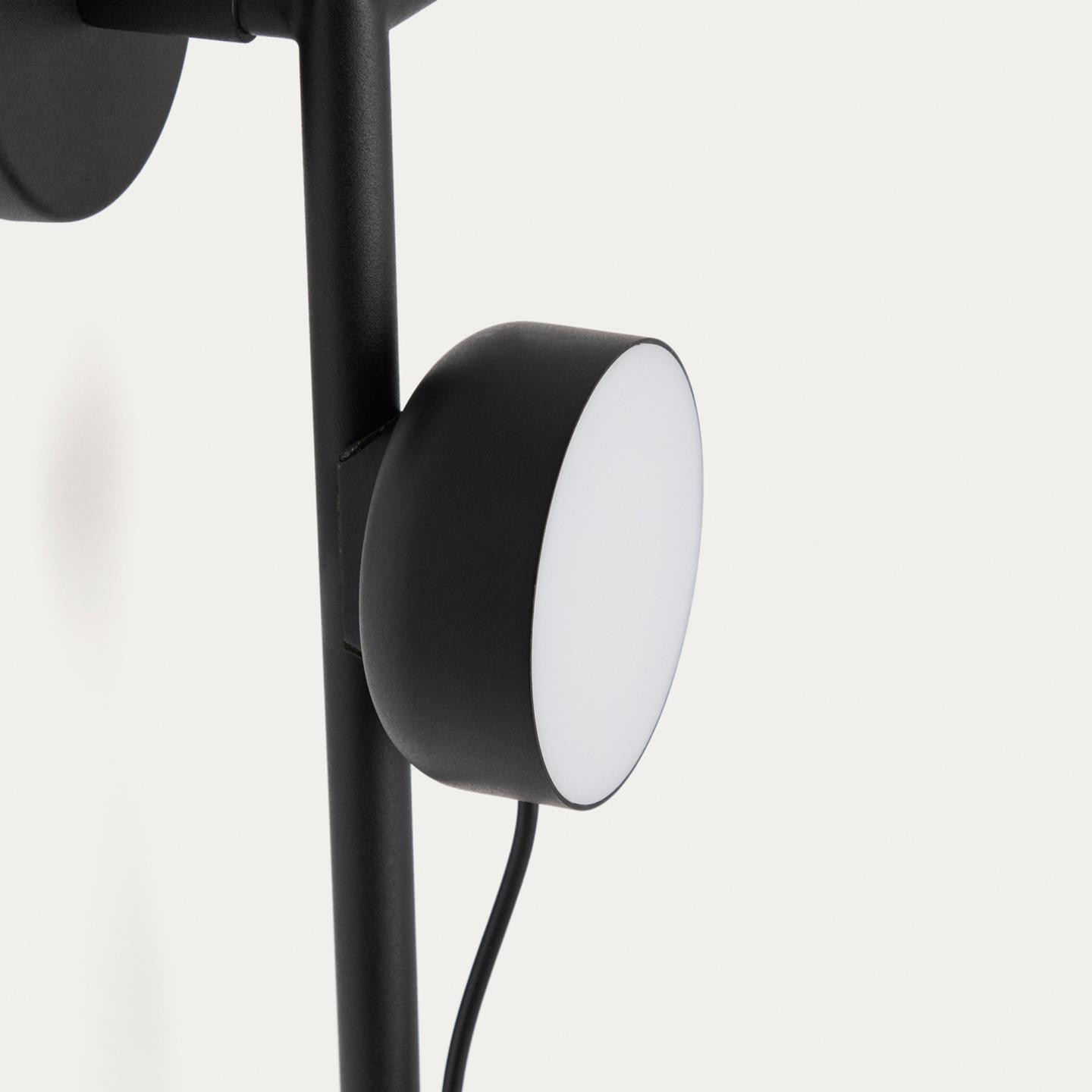 Kave Home Wandlamp 'Orey' Met verplaatsbare spot, kleur Zwart