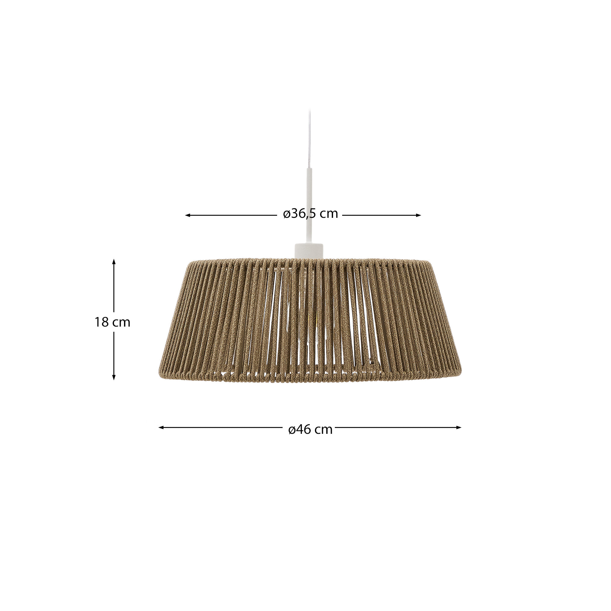 Kave Home Lampenkap 'Aldet' Geweven touw, 46cm, kleur Grijs