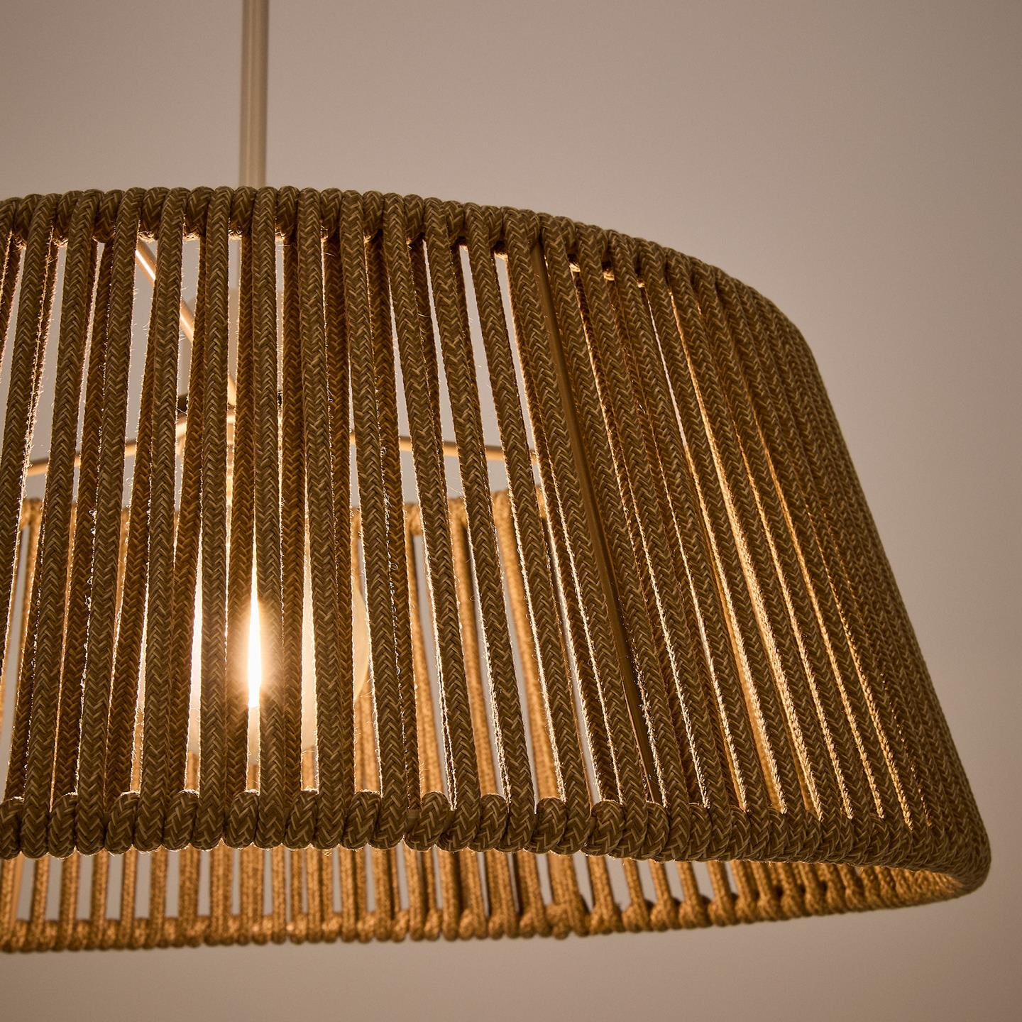 Kave Home Lampenkap 'Aldet' Geweven touw, 46cm, kleur Grijs