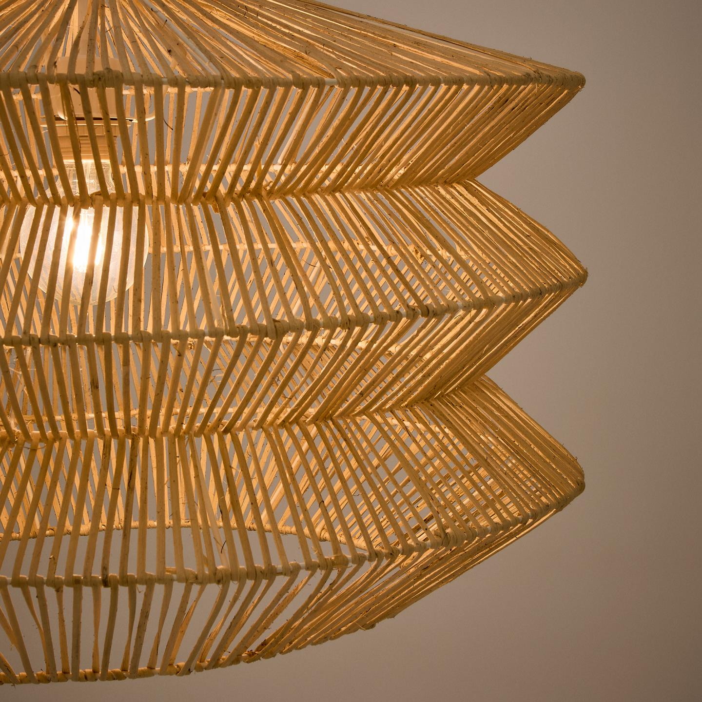 Kave Home Lampenkap 'Dakit' Rotan, 60cm