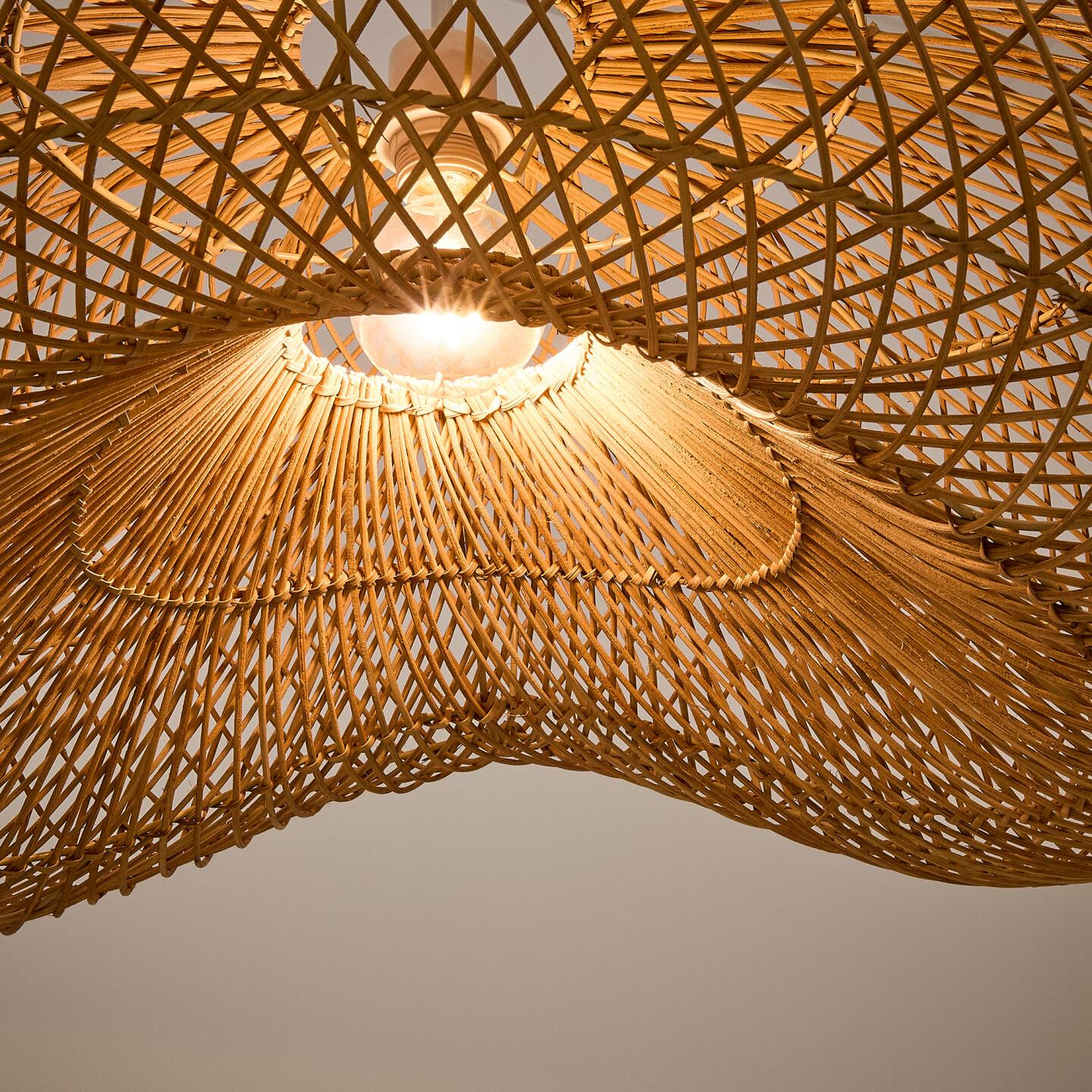 Kave Home Lampenkap 'Isora' Rotan, 81 x 56cm
