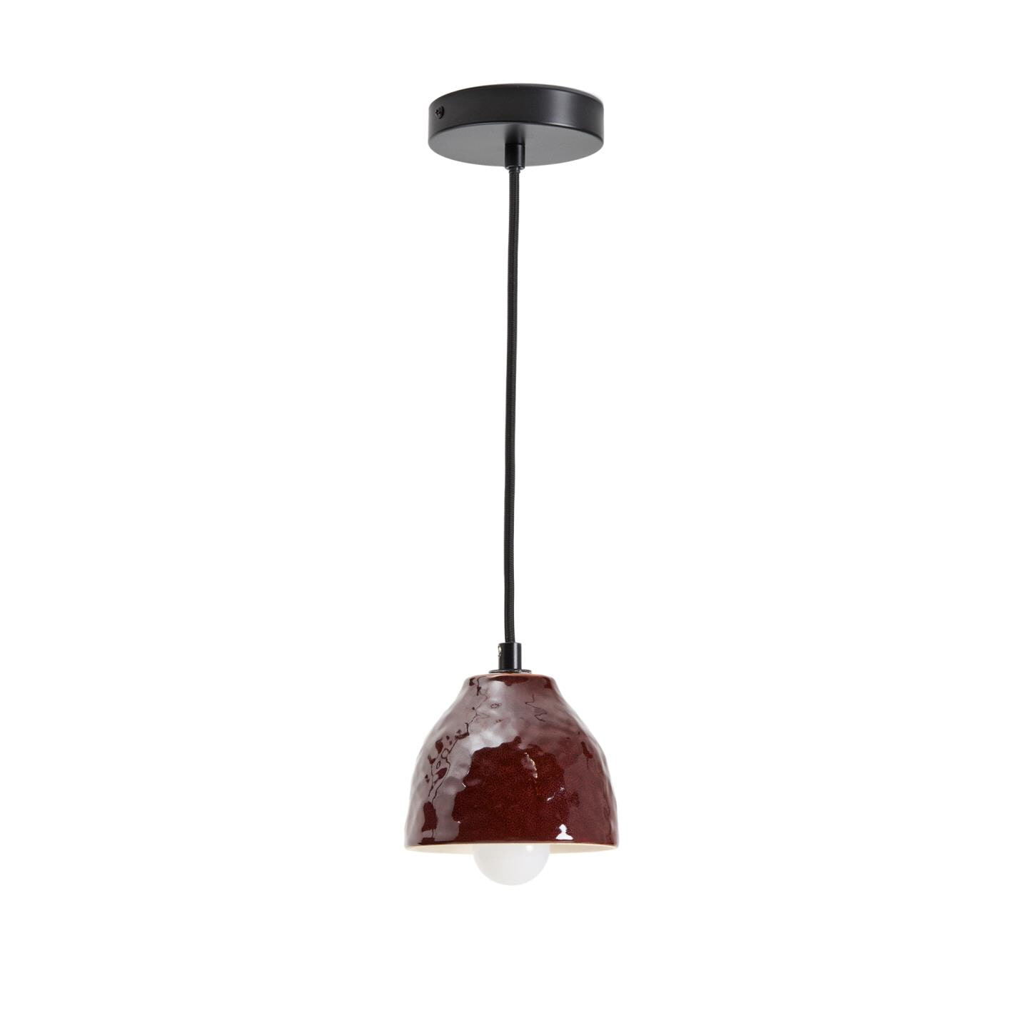 Kave Home Hanglamp Drava Keramiek - Donkerrood