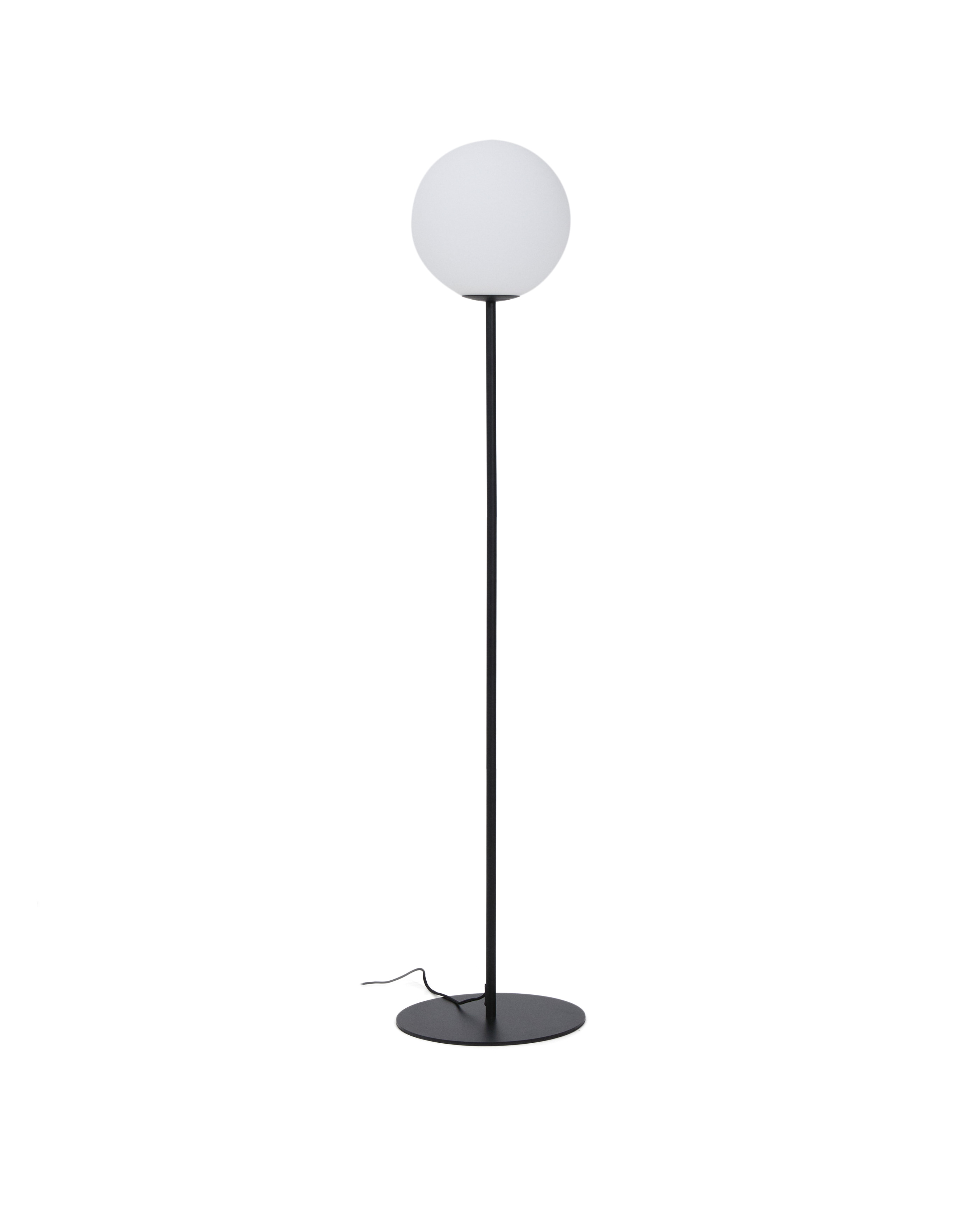 Kave Home Vloerlamp Brisia Glas en metaal, Ø30cm - Zwart