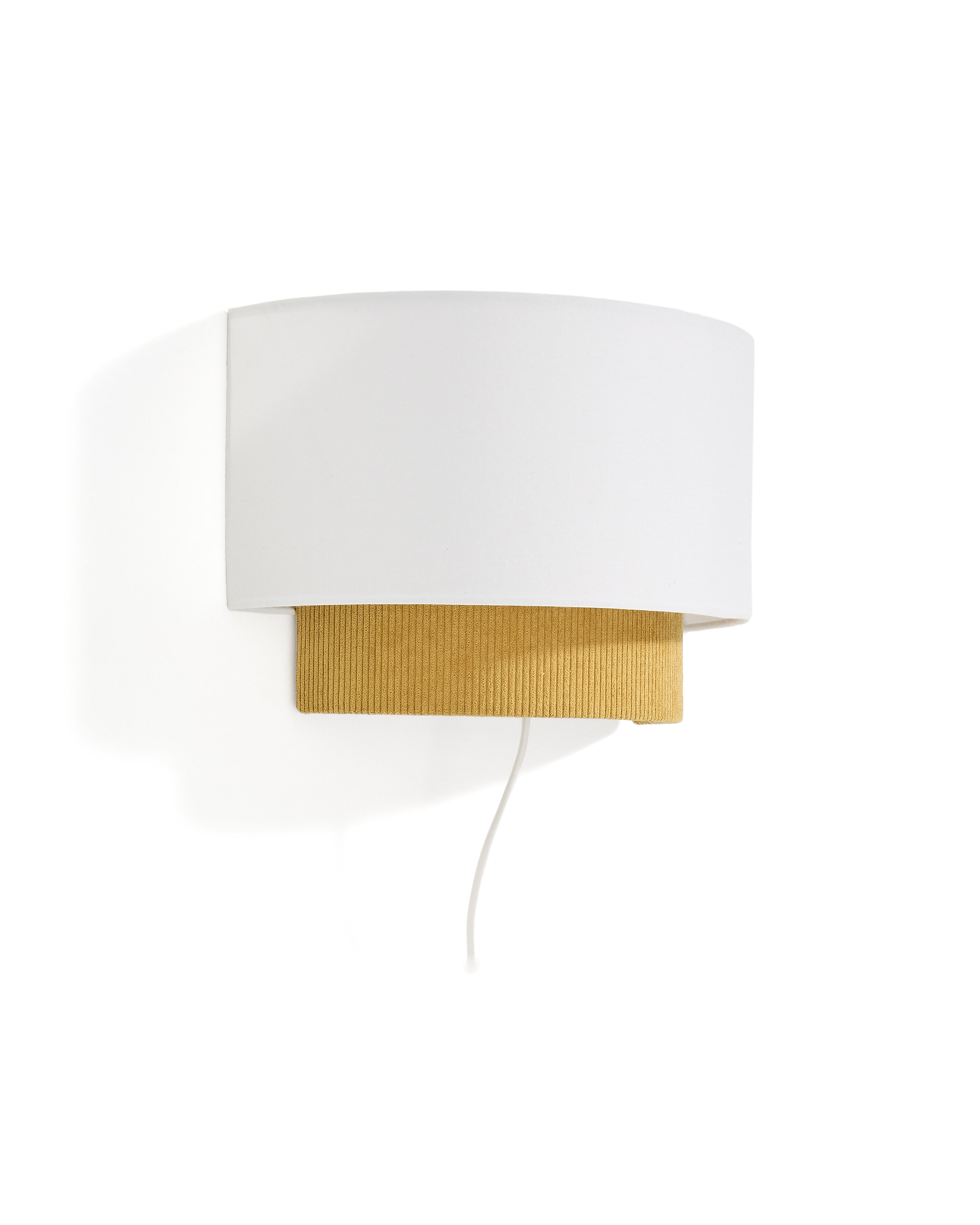 Kave Home Wandlamp Bianella Rib Velvet - Mosterdgeel
