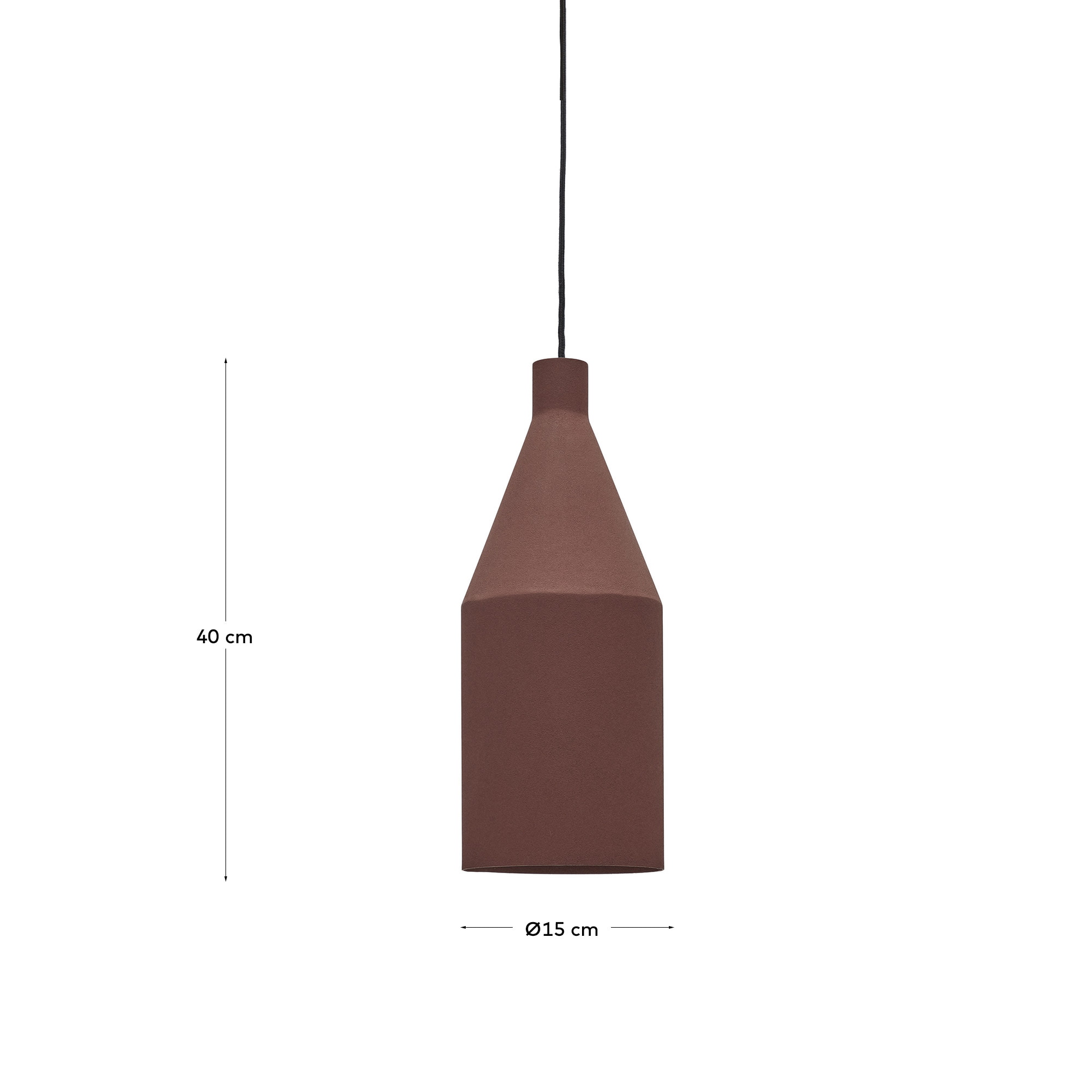 Kave Home Hanglamp 'Peralta' Terracotta look, Ø15cm