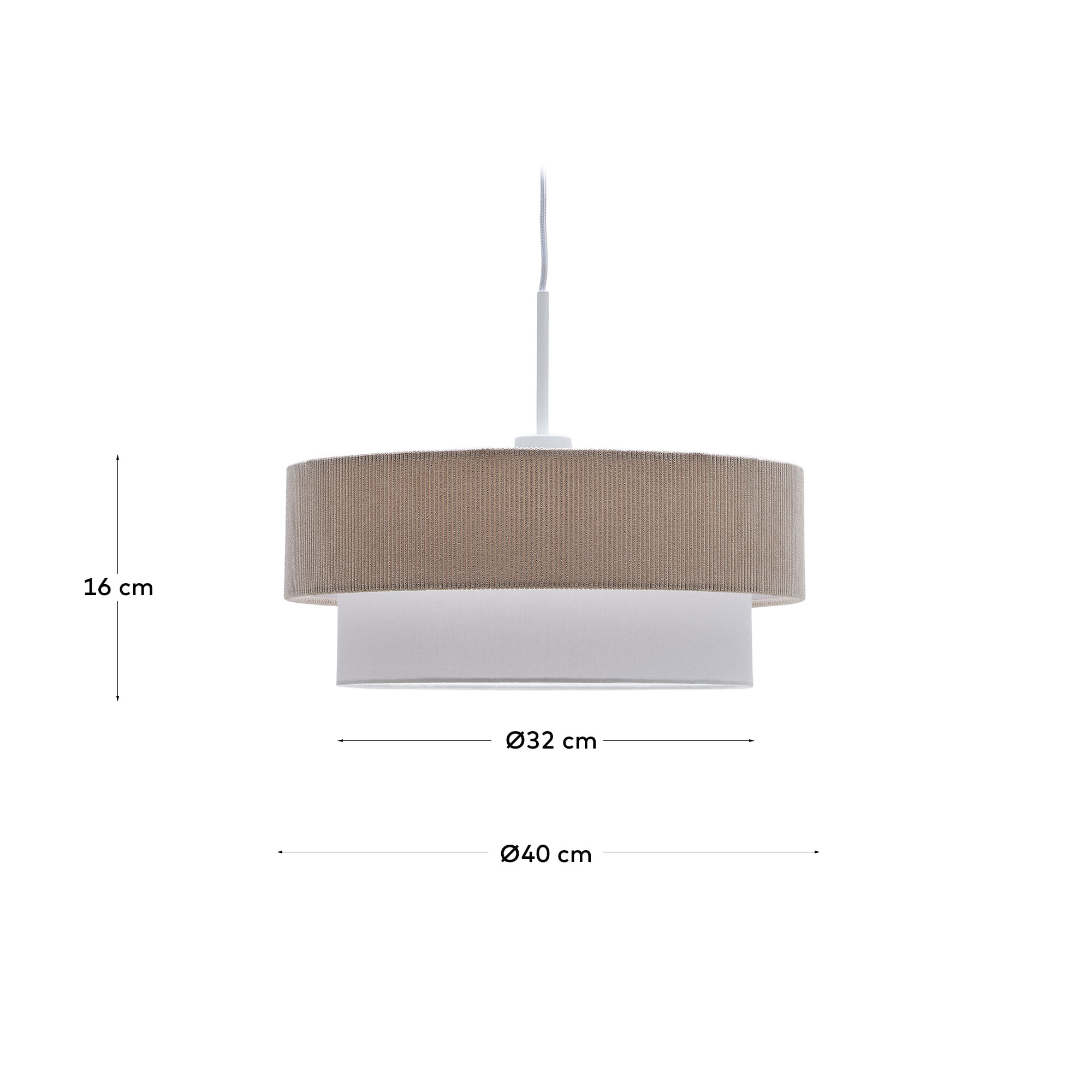 Kave Home Lampenkap 'Bianella' Rib Velvet, kleur Beige