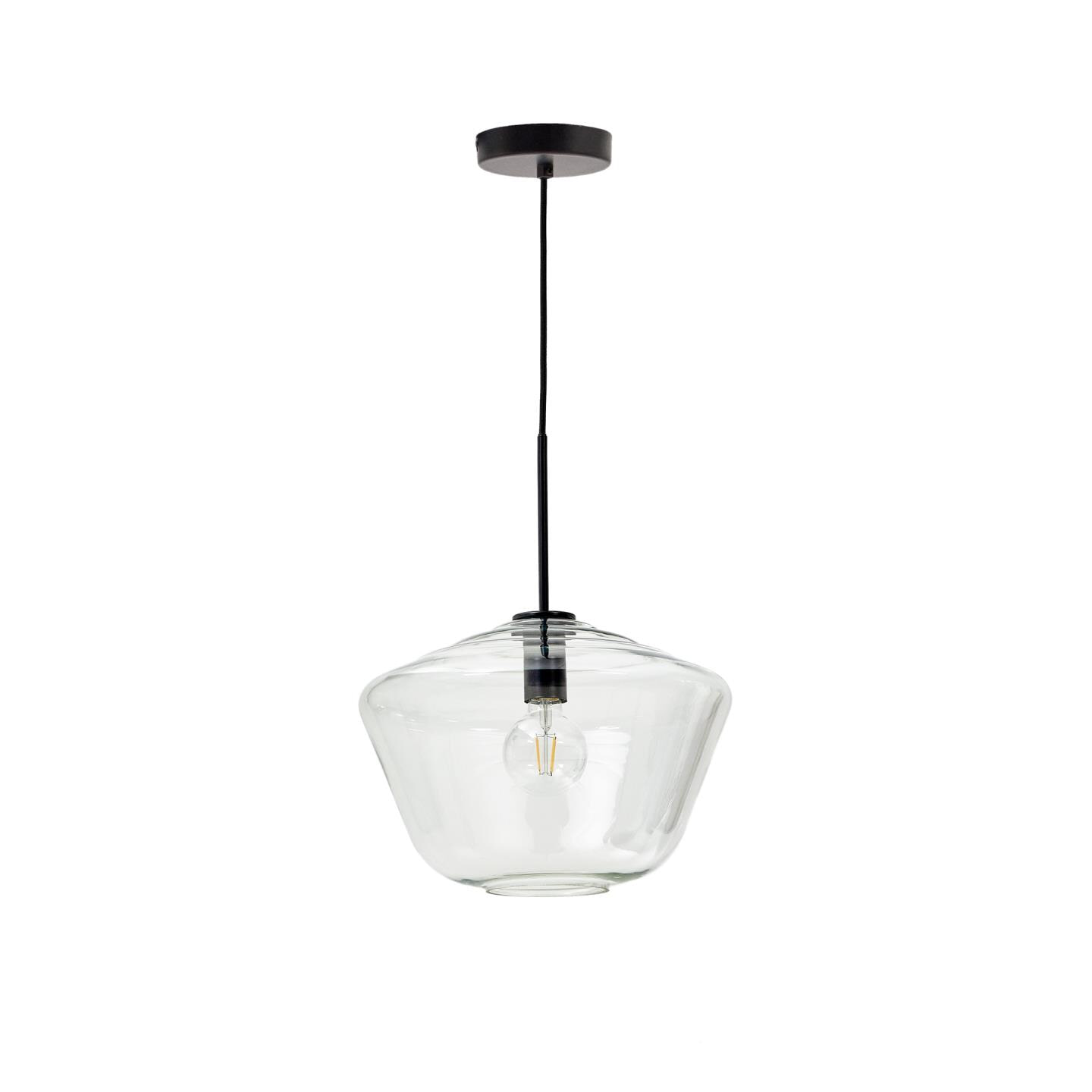 Kave Home Hanglamp Mao Glas, Ø34cm - Transparant