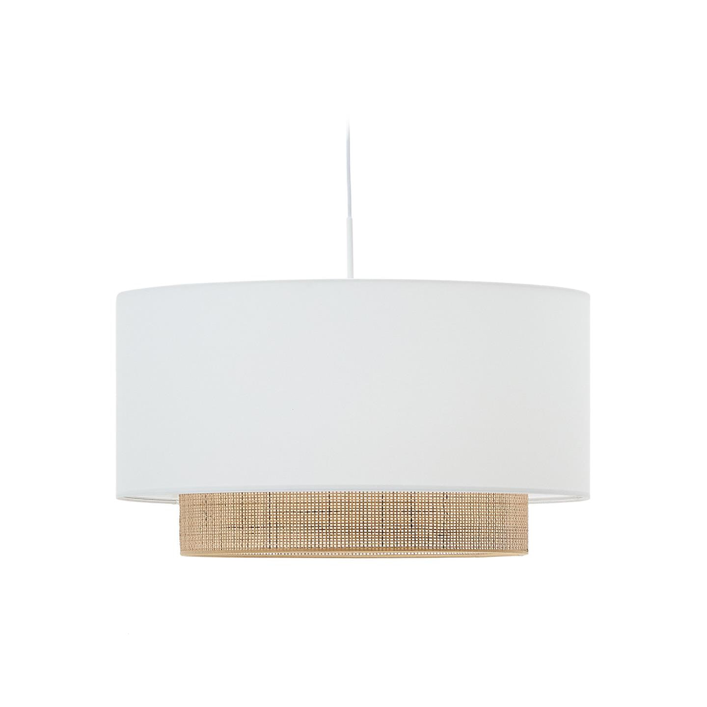 Kave Home Lampenkap 'Erna' Bamboe en stof, Ø60cm