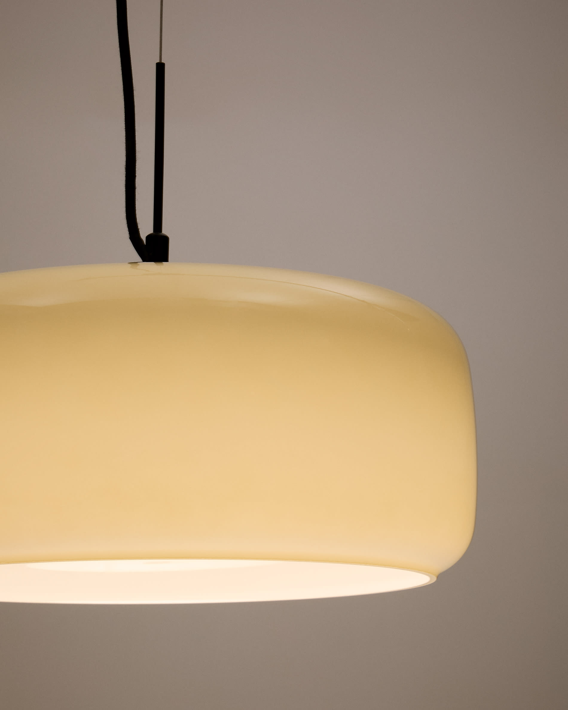 Kave Home Hanglamp 'Reig' Glas, 38cm, kleur Beige