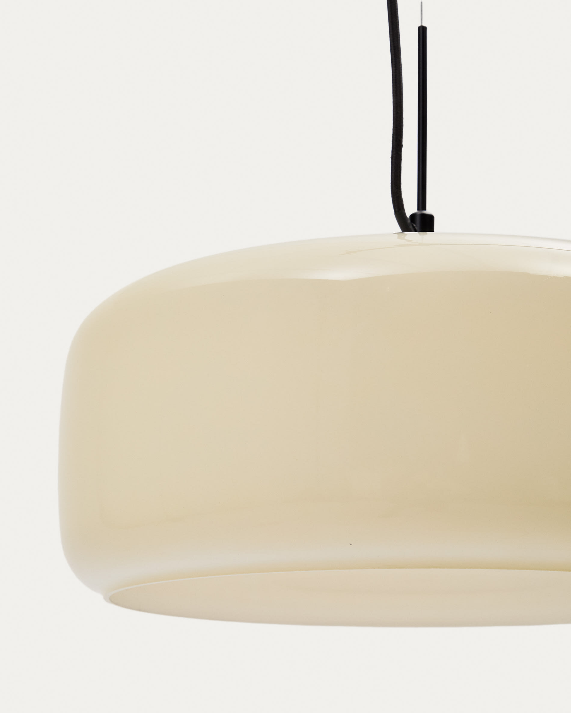 Kave Home Hanglamp 'Reig' Glas, 38cm, kleur Beige